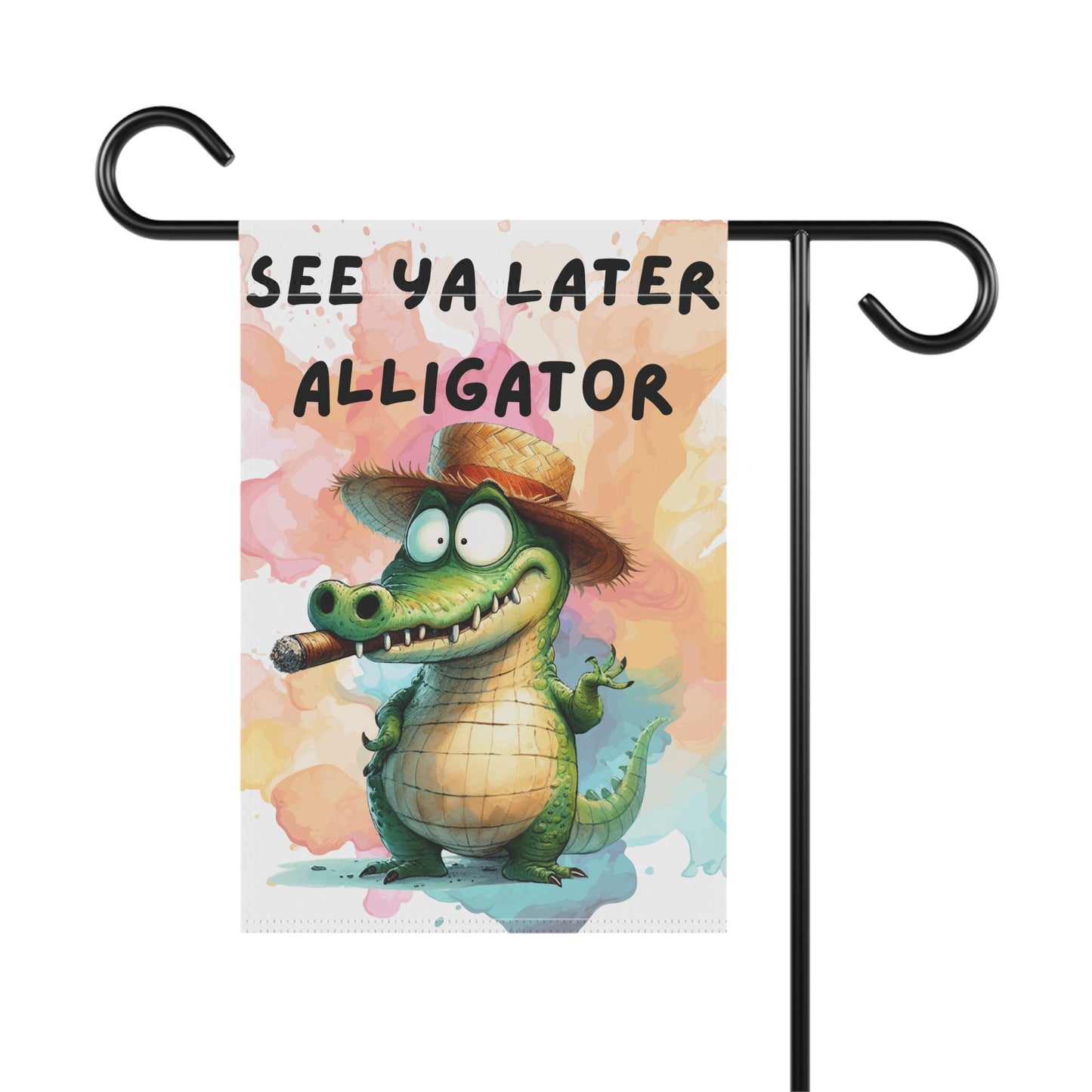 Garden Banner, Summer Decoration, Outdoor Yard Sign, Cute Alligator Flag, Seasonal Accent for Home & Garden