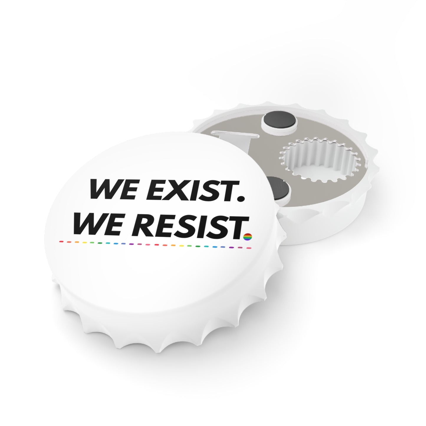 Pride Bottle Opener - We Exist, We Resist, LGBTQ+ Bar Essentials, Party Decor, Gift for Allies, Breweries, Home Bars