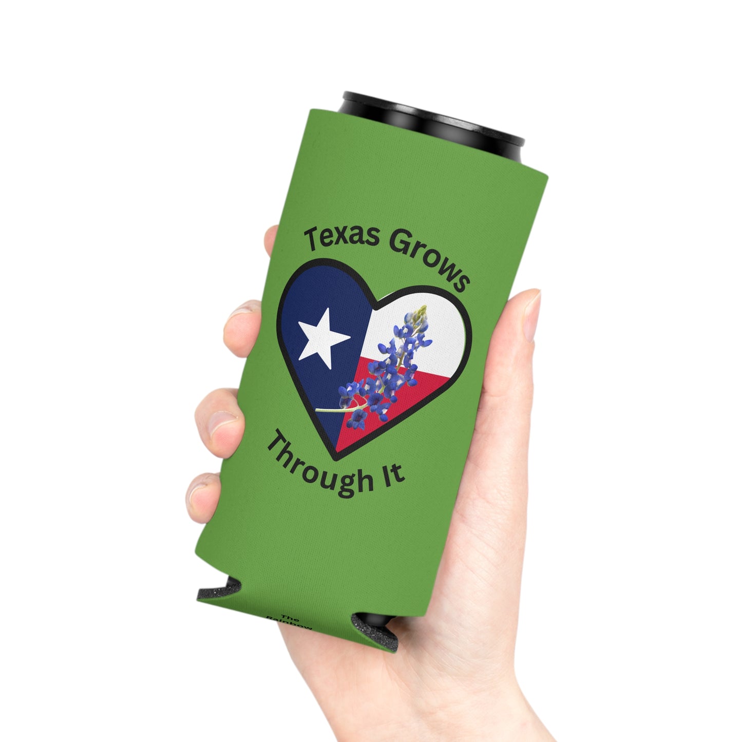 Texas Grows Through It – Wildflower Heart Tee Can Cooler