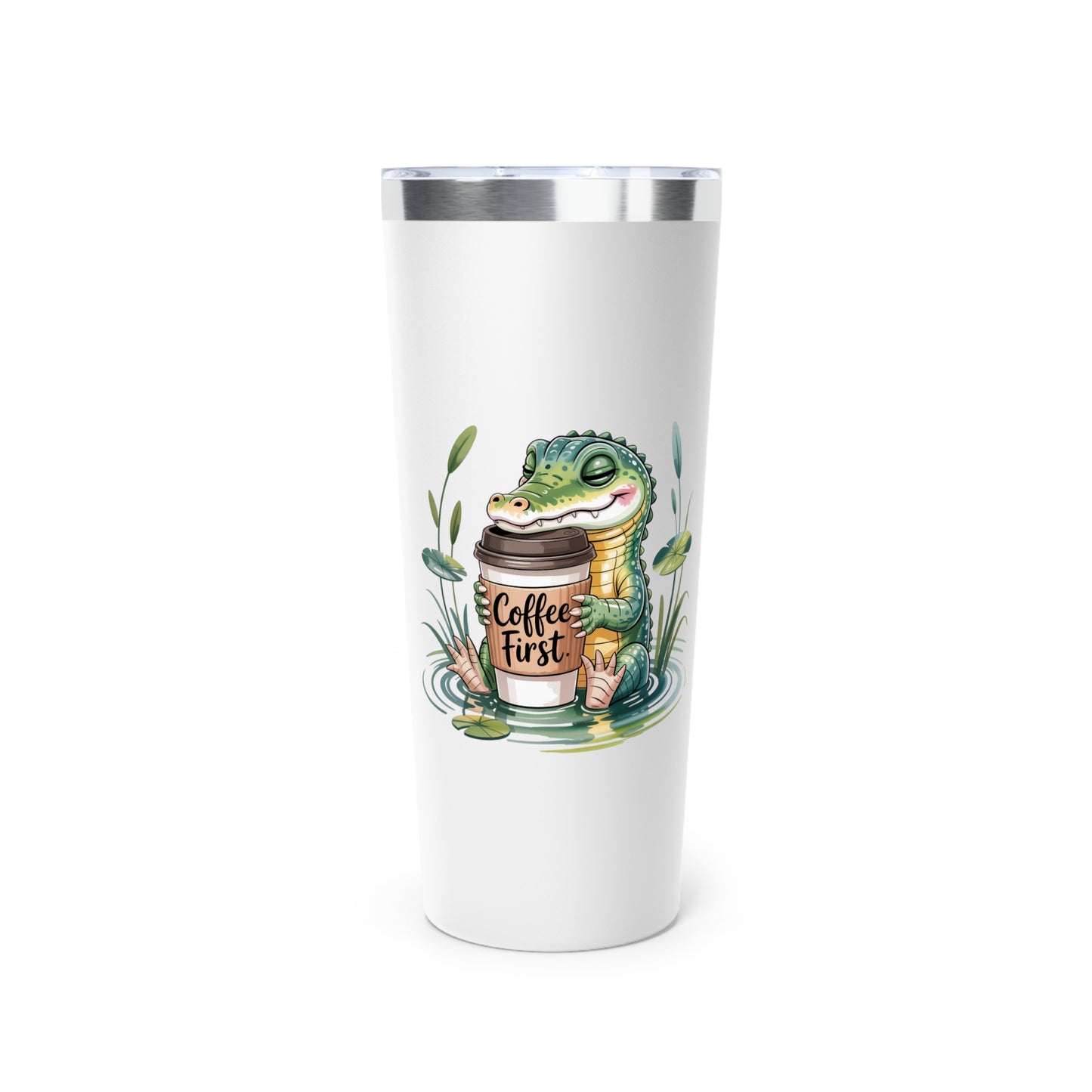Tumbler Coffee Lover Alligator Design 22oz