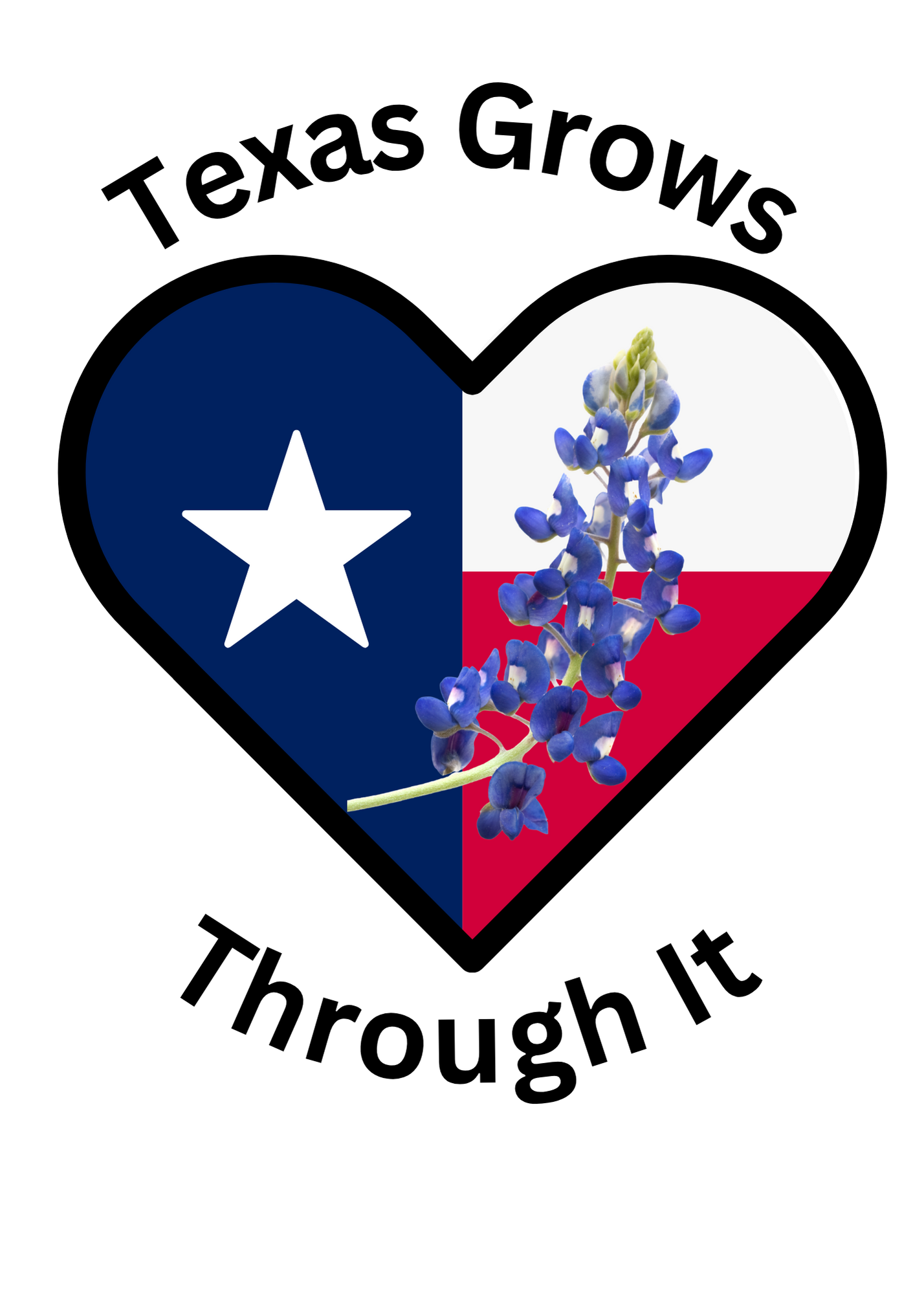 Texas Grows Through It – Wildflower Heart Tee