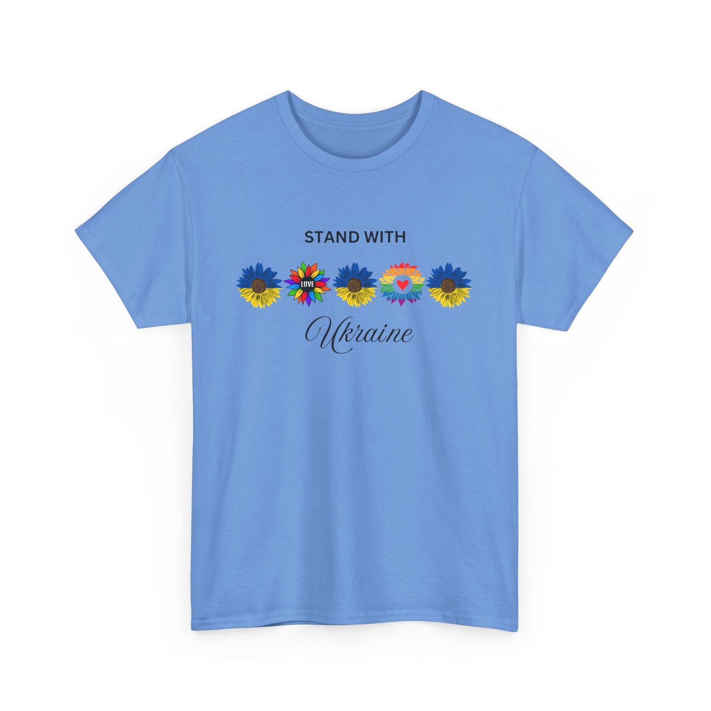 Stand With Ukraine Floral Unisex Heavy Cotton Tee