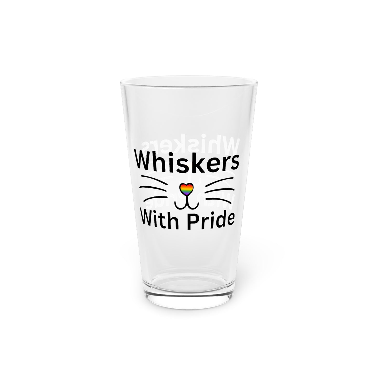 Whiskers With Pride Pint Glass 16oz