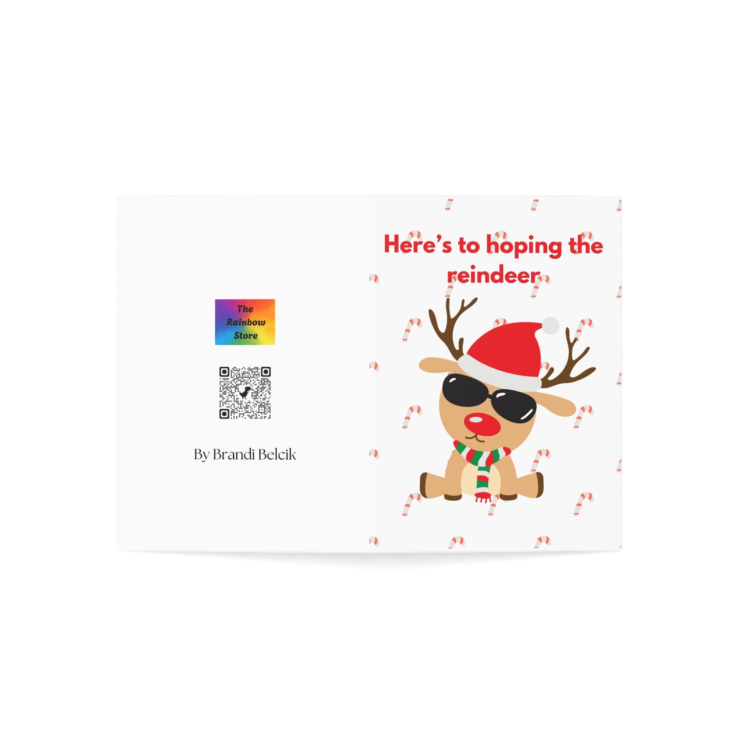 Greeting Cards Set - Fun Reindeer Holiday Greetings (1, 10, 30, and 50pcs)