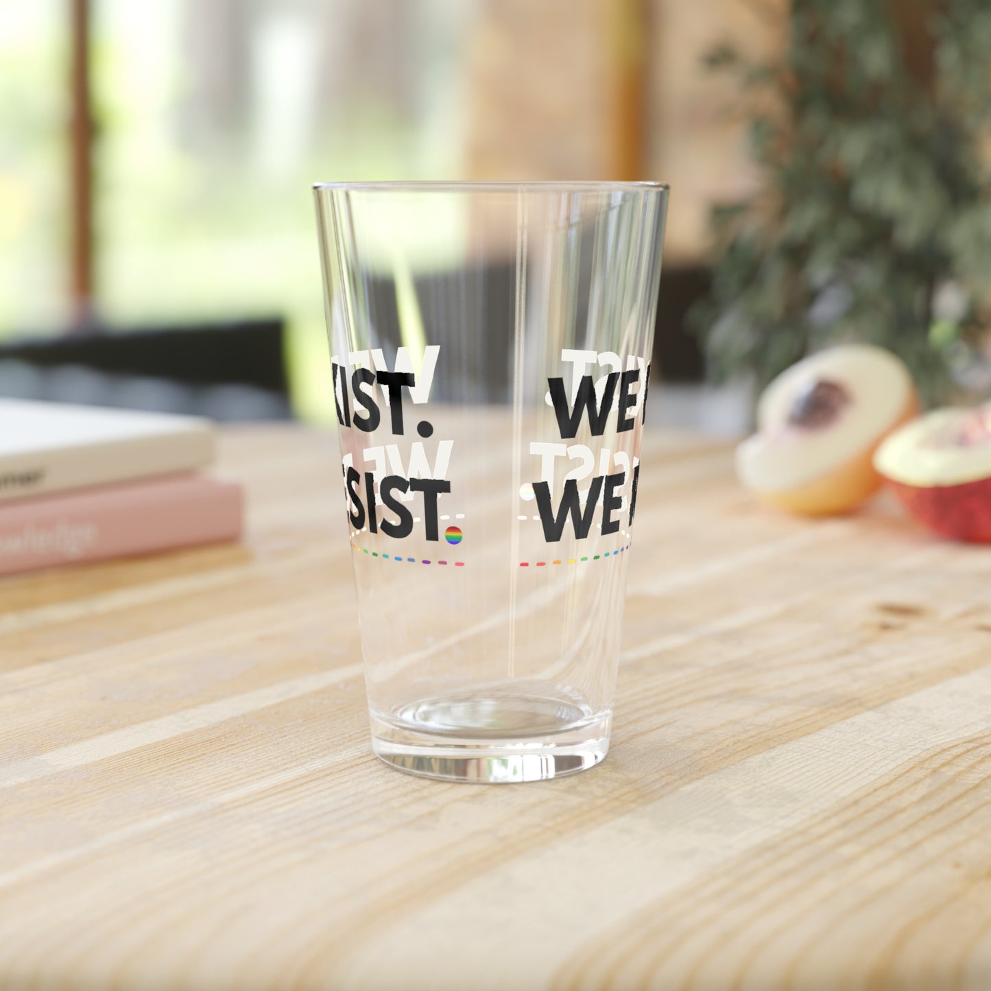 π³οΈβπ We Exist. We Resist. 16 oz Glass