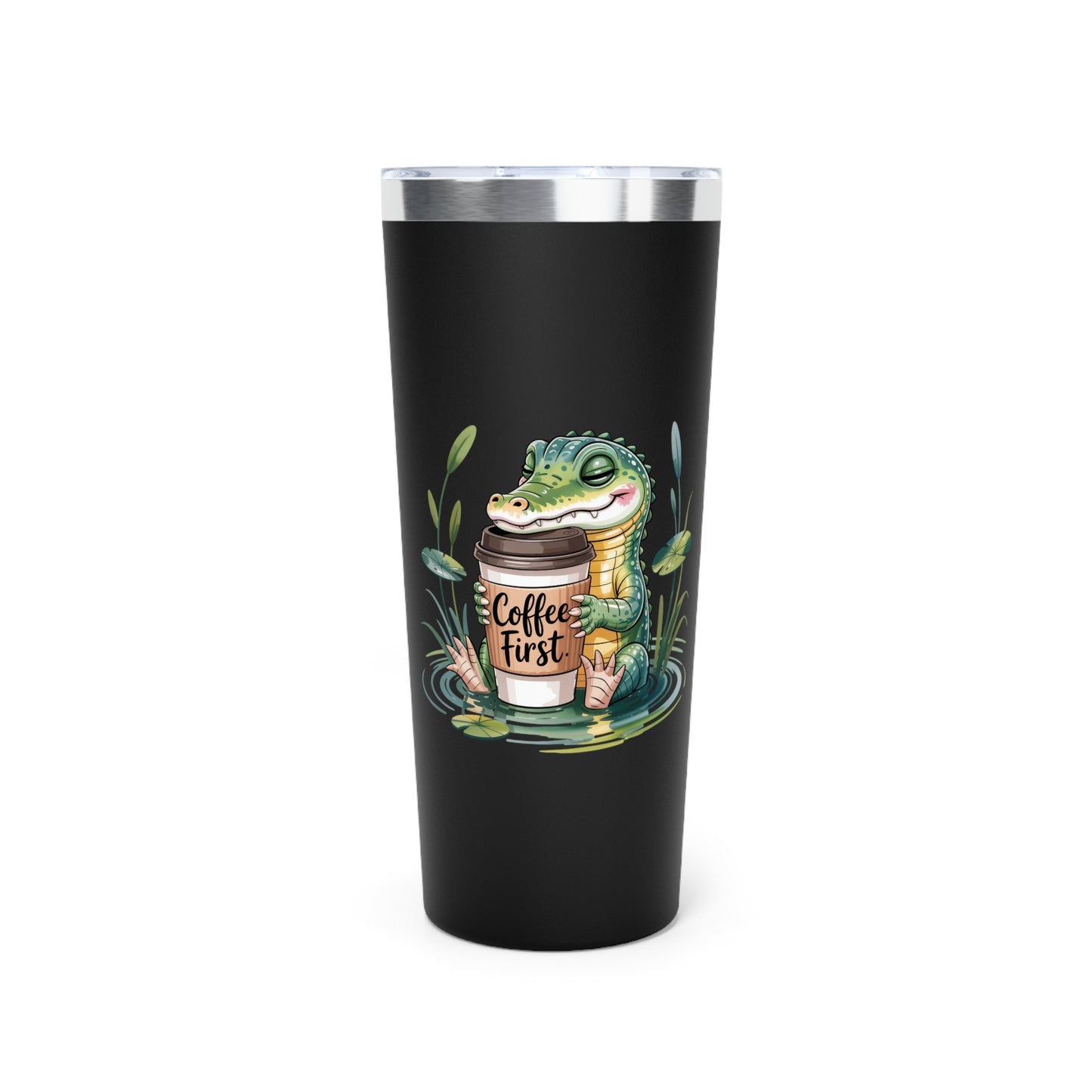 Tumbler Coffee Lover Alligator Design 22oz