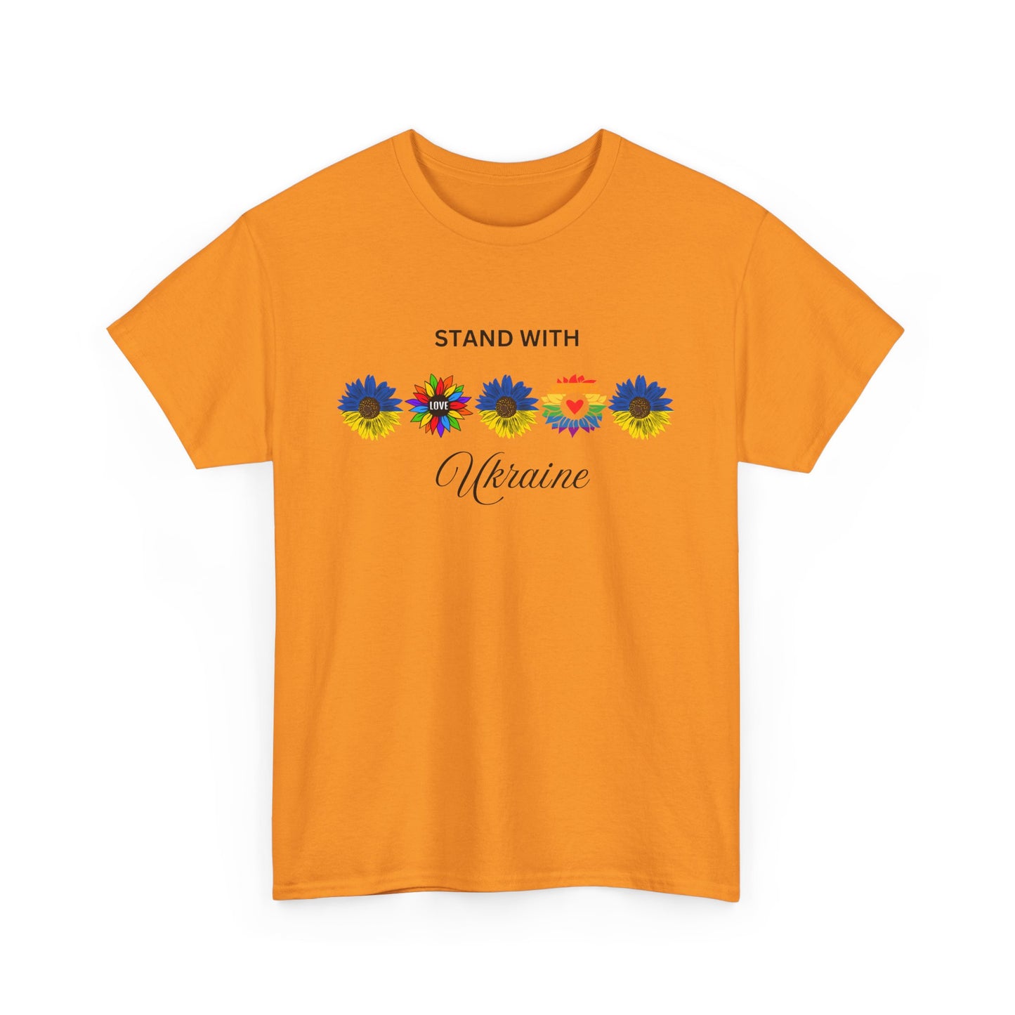 Stand With Ukraine Floral Unisex Heavy Cotton Tee