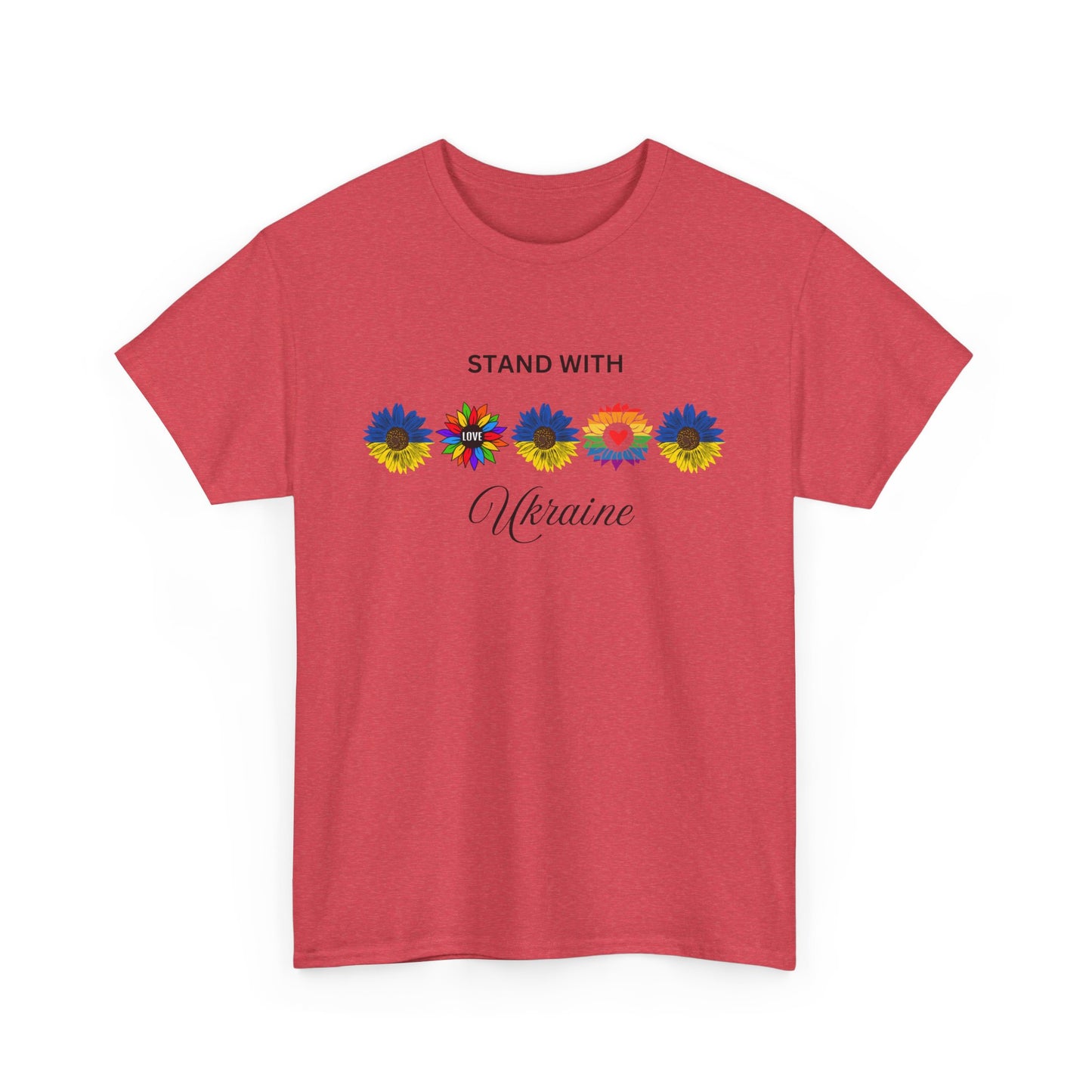 Stand With Ukraine Floral Unisex Heavy Cotton Tee