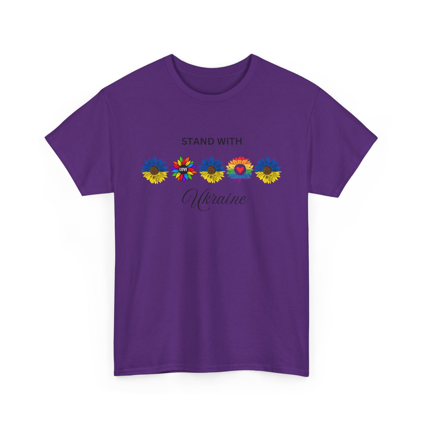 Stand With Ukraine Floral Unisex Heavy Cotton Tee