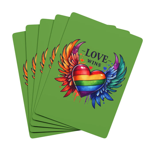 Rainbow Heart Poker Playing Cards, LGBTQ+ Card Deck, Love Wins Playing Cards, Gift for Poker Lovers, Colorful Card Game