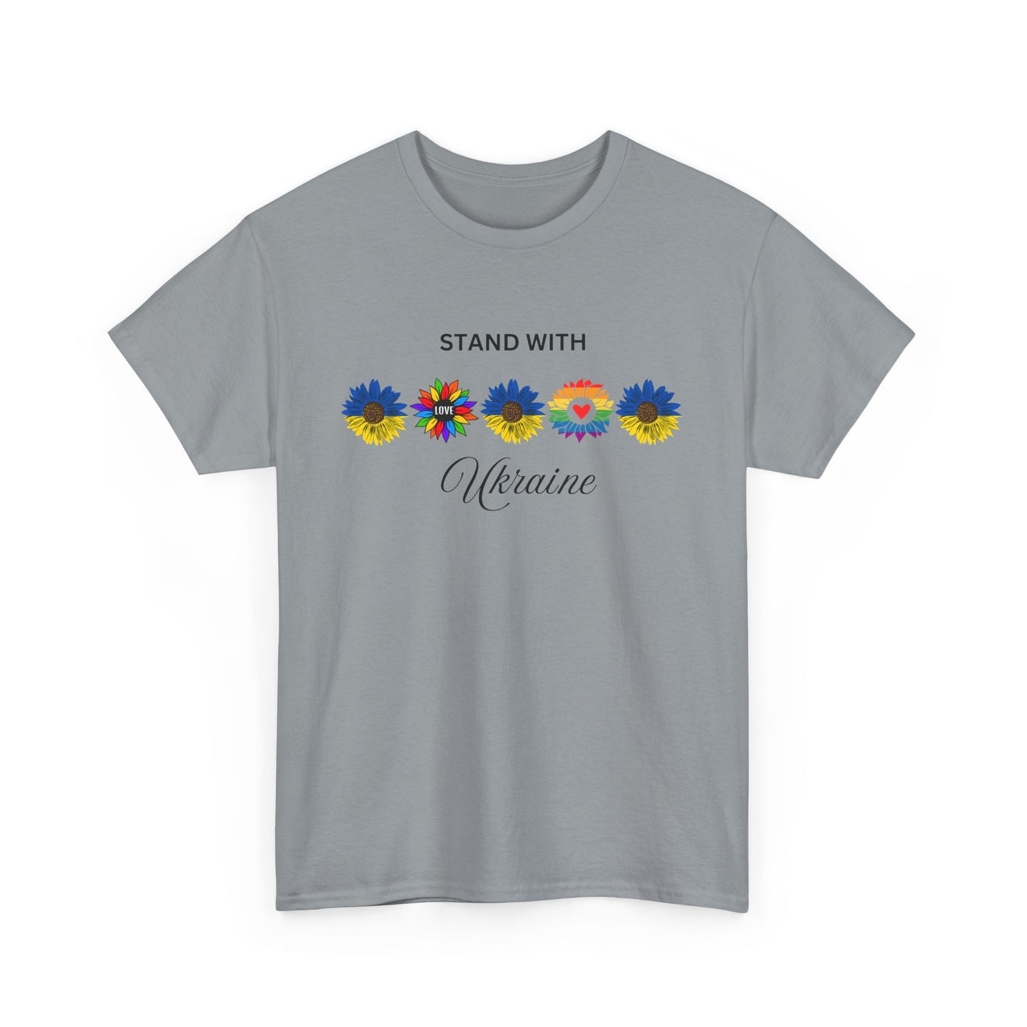 Stand With Ukraine Floral Unisex Heavy Cotton Tee