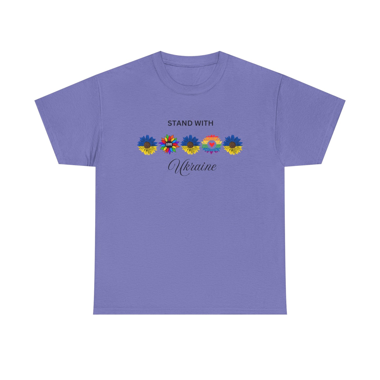 Stand With Ukraine Floral Unisex Heavy Cotton Tee