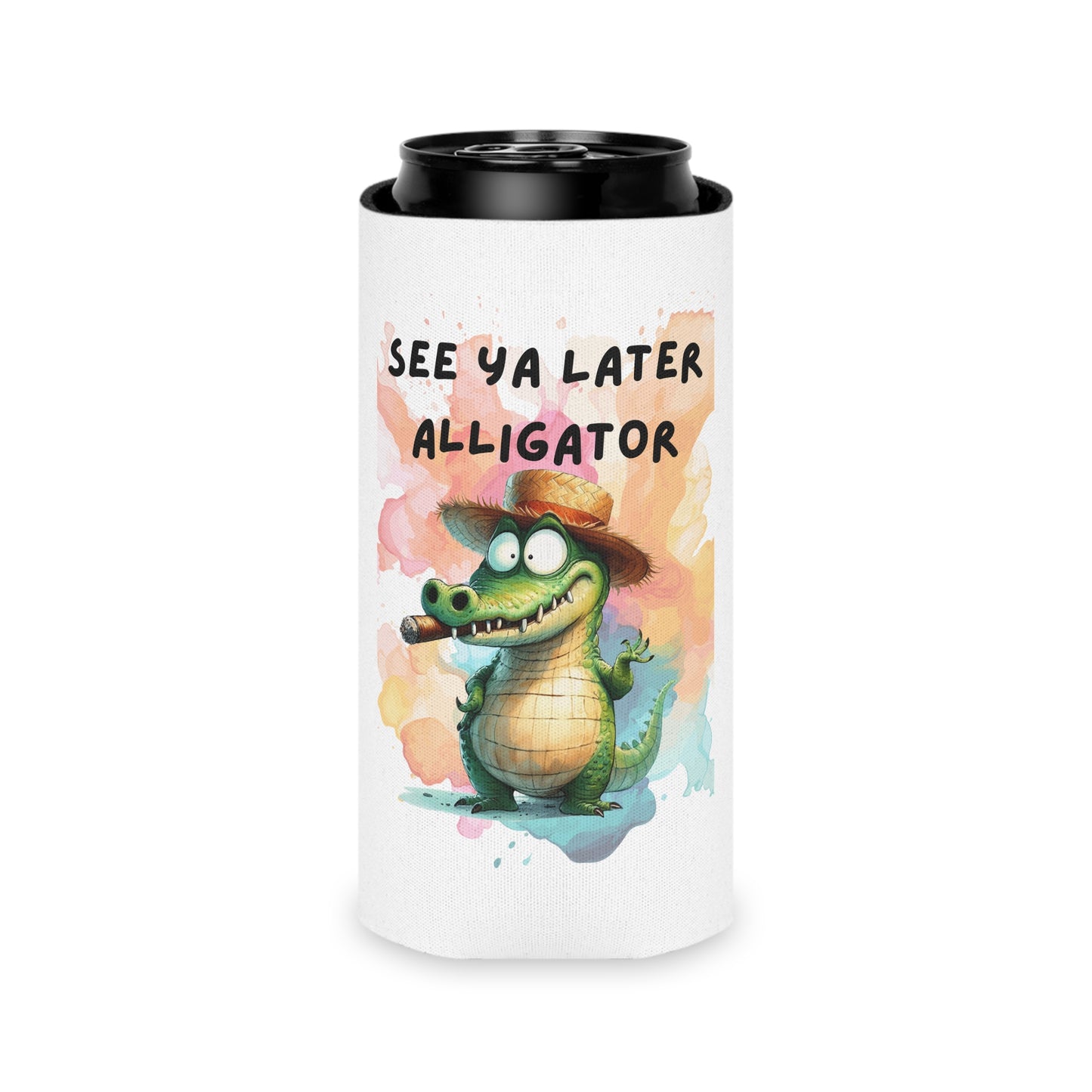 See Ya Later Alligator Can Cooler - Fun Summer Beverage Insulator, Cute Gift for Parties, Beach Days, BBQs, Pool Parties, and More!