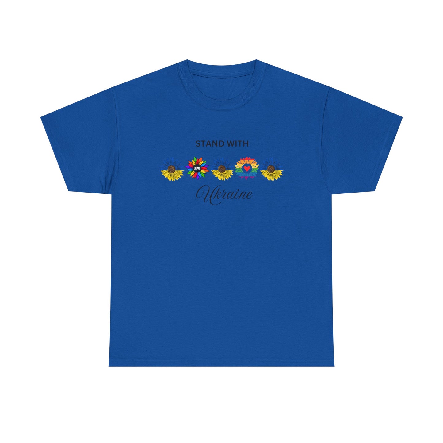 Stand With Ukraine Floral Unisex Heavy Cotton Tee