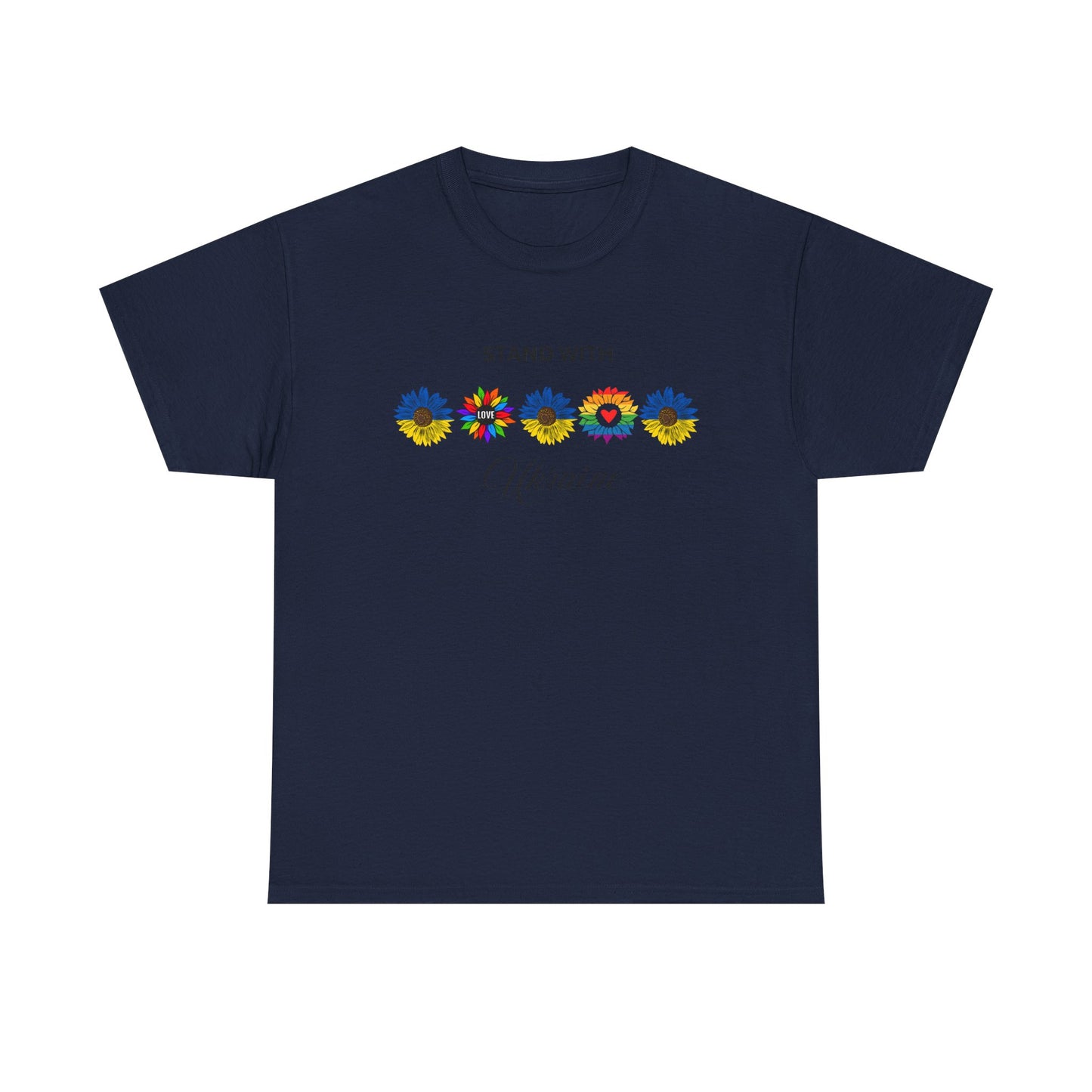 Stand With Ukraine Floral Unisex Heavy Cotton Tee