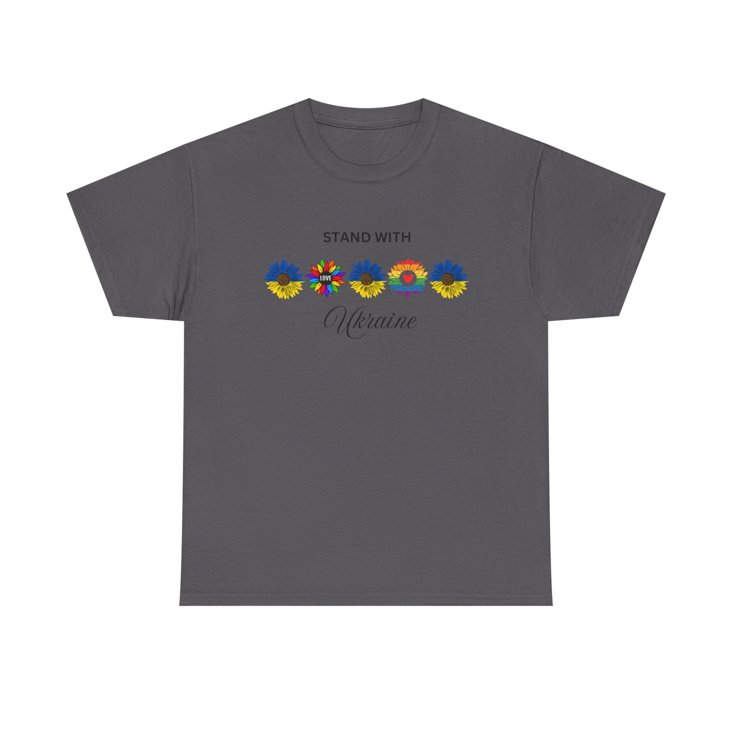 Stand With Ukraine Floral Unisex Heavy Cotton Tee