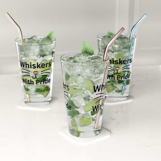 Whiskers With Pride Pint Glass 16oz