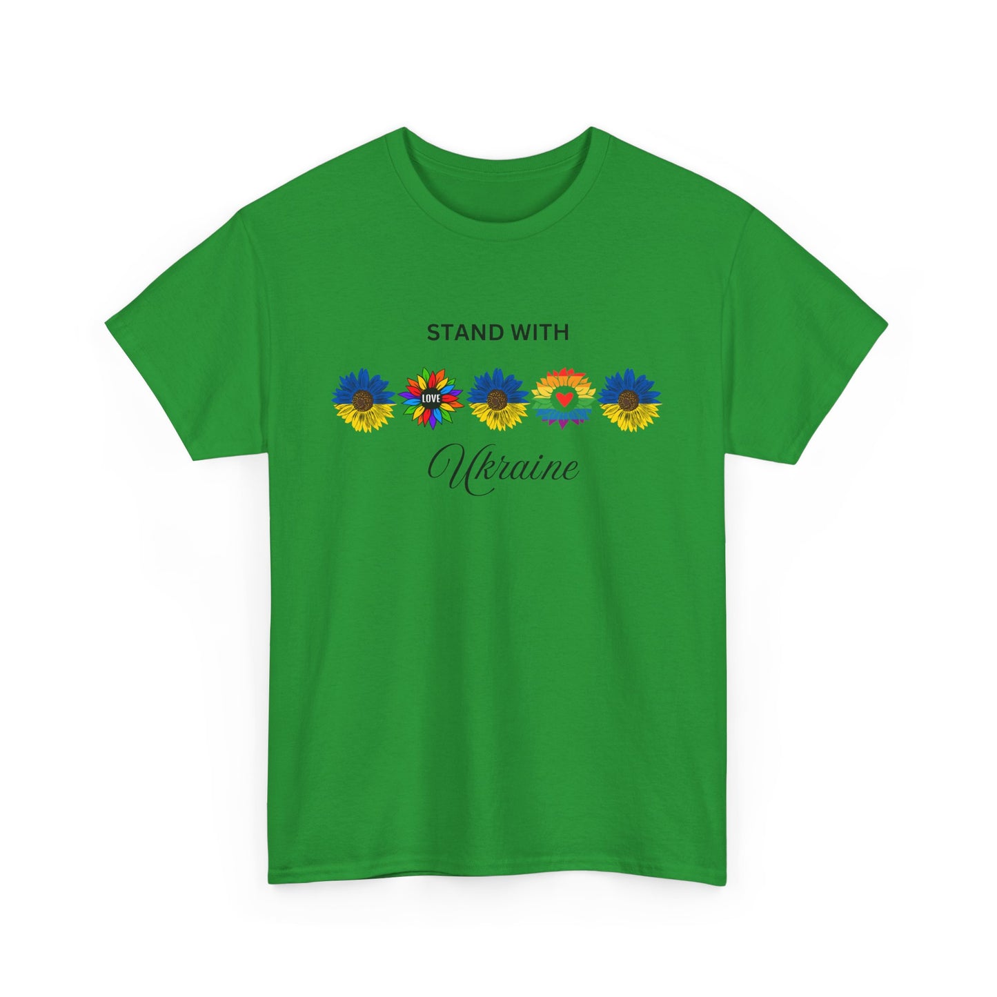 Stand With Ukraine Floral Unisex Heavy Cotton Tee