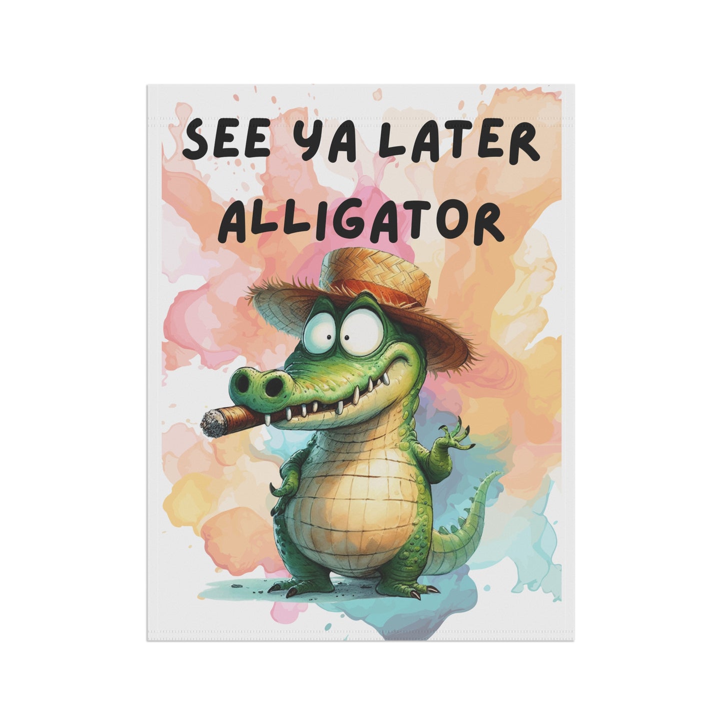 Garden Banner, Summer Decoration, Outdoor Yard Sign, Cute Alligator Flag, Seasonal Accent for Home & Garden