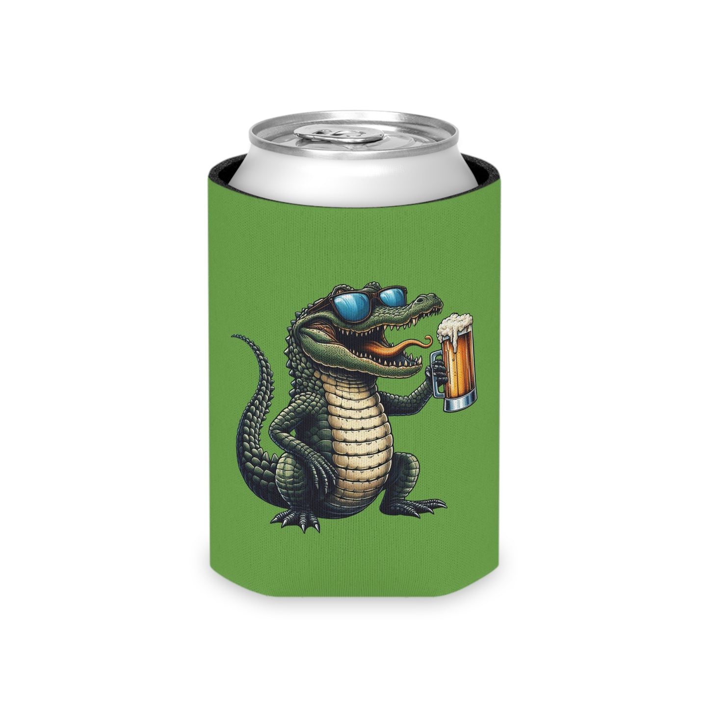 Can Cooler - Gator Drinking Beer for a Groovy Party