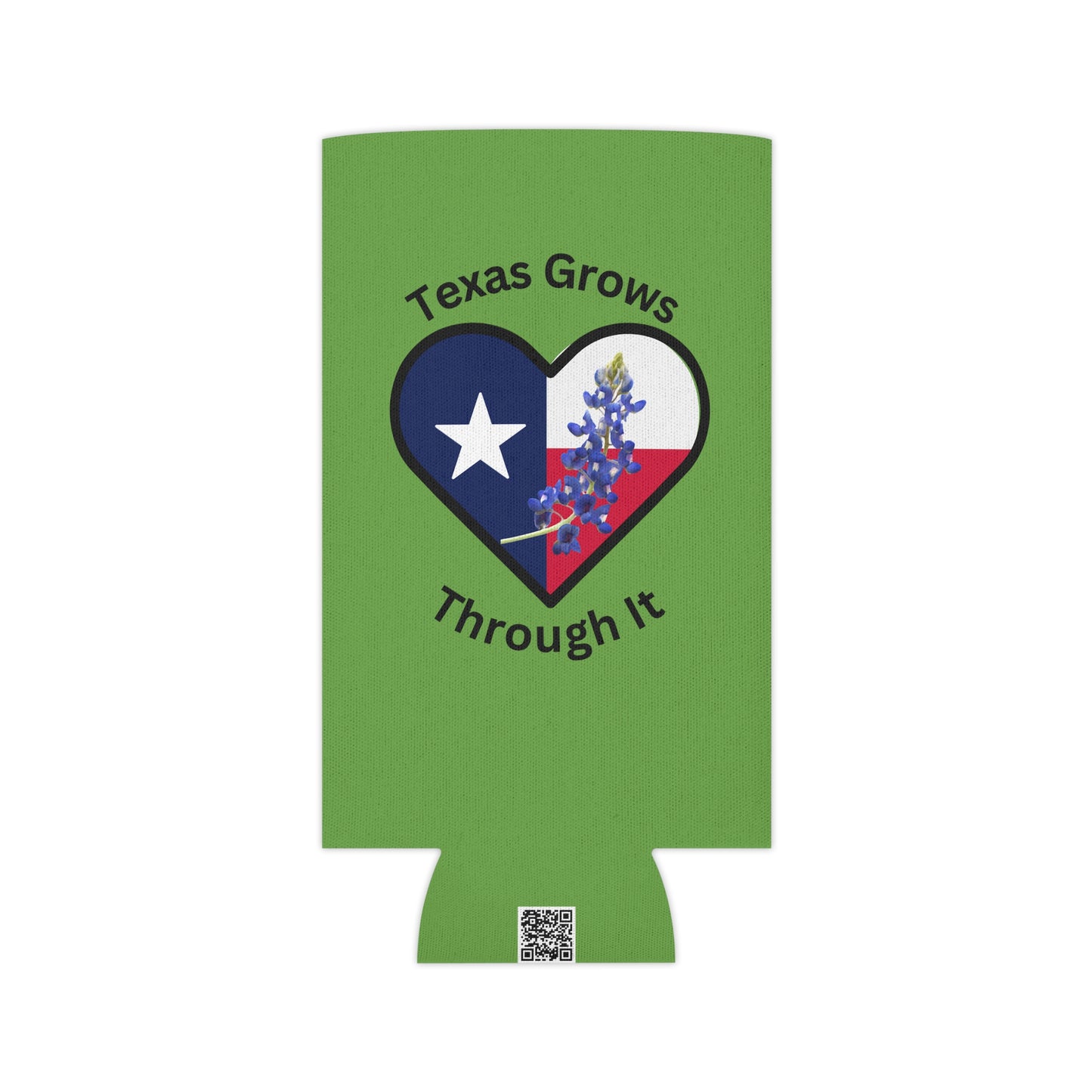 Texas Grows Through It – Wildflower Heart Tee Can Cooler