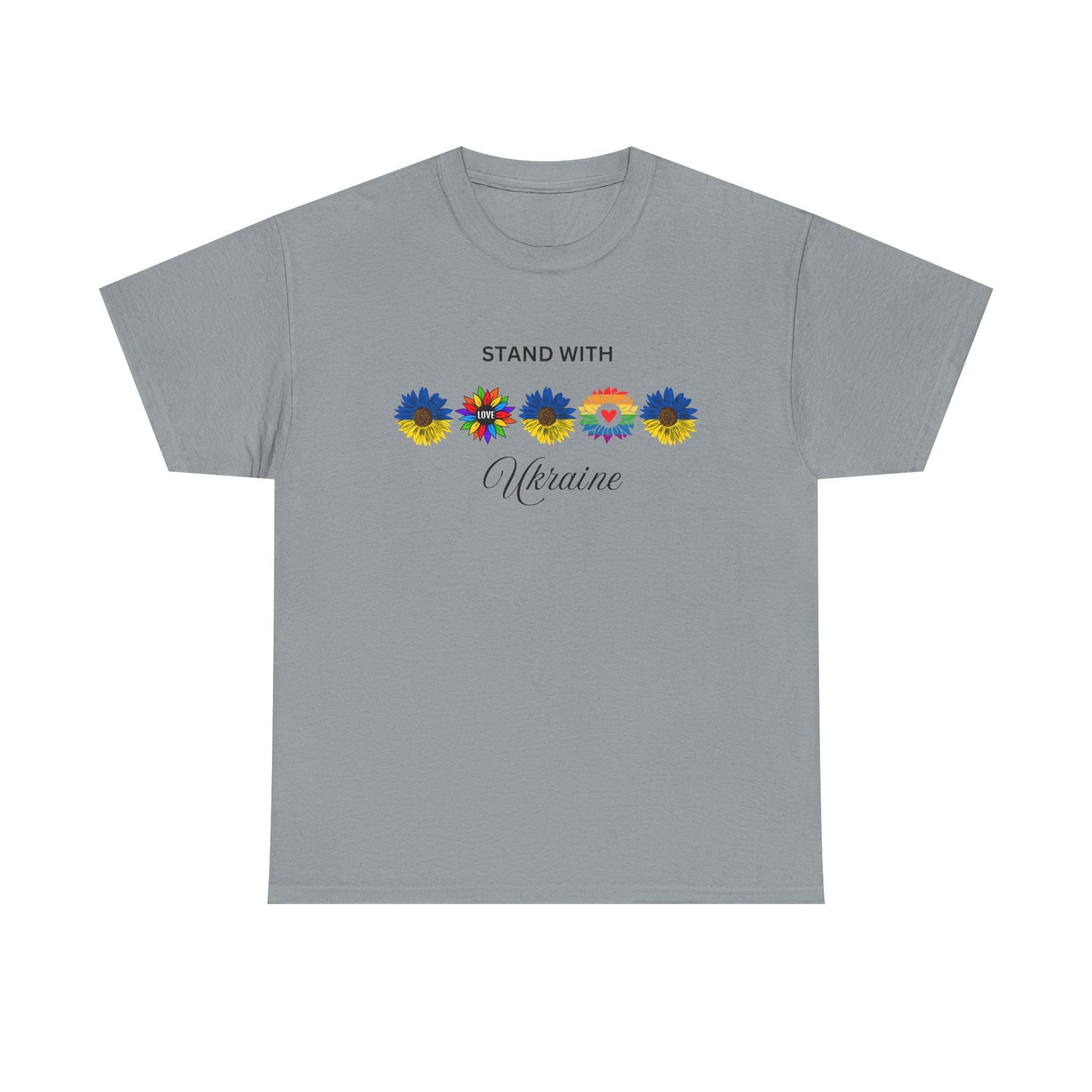 Stand With Ukraine Floral Unisex Heavy Cotton Tee