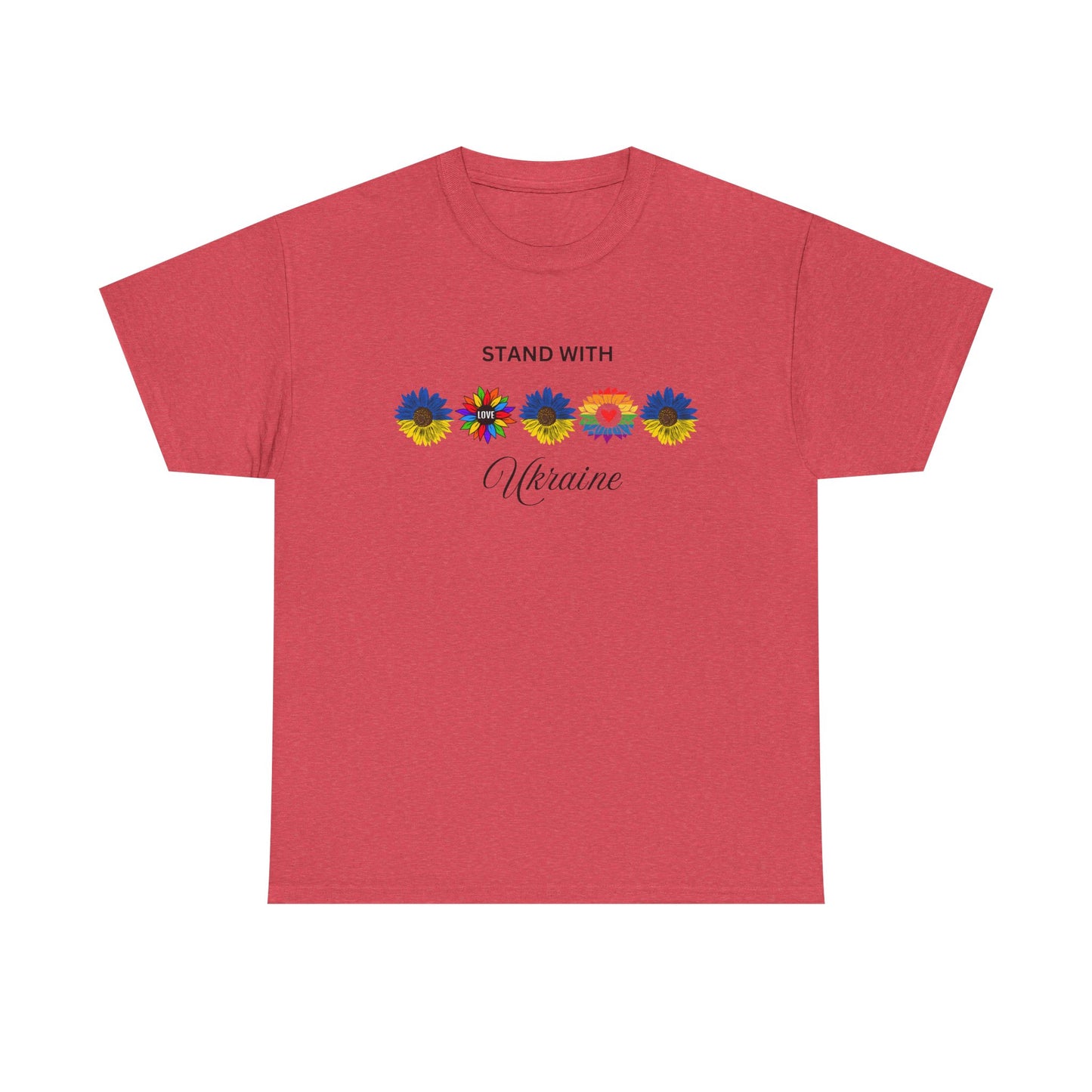 Stand With Ukraine Floral Unisex Heavy Cotton Tee