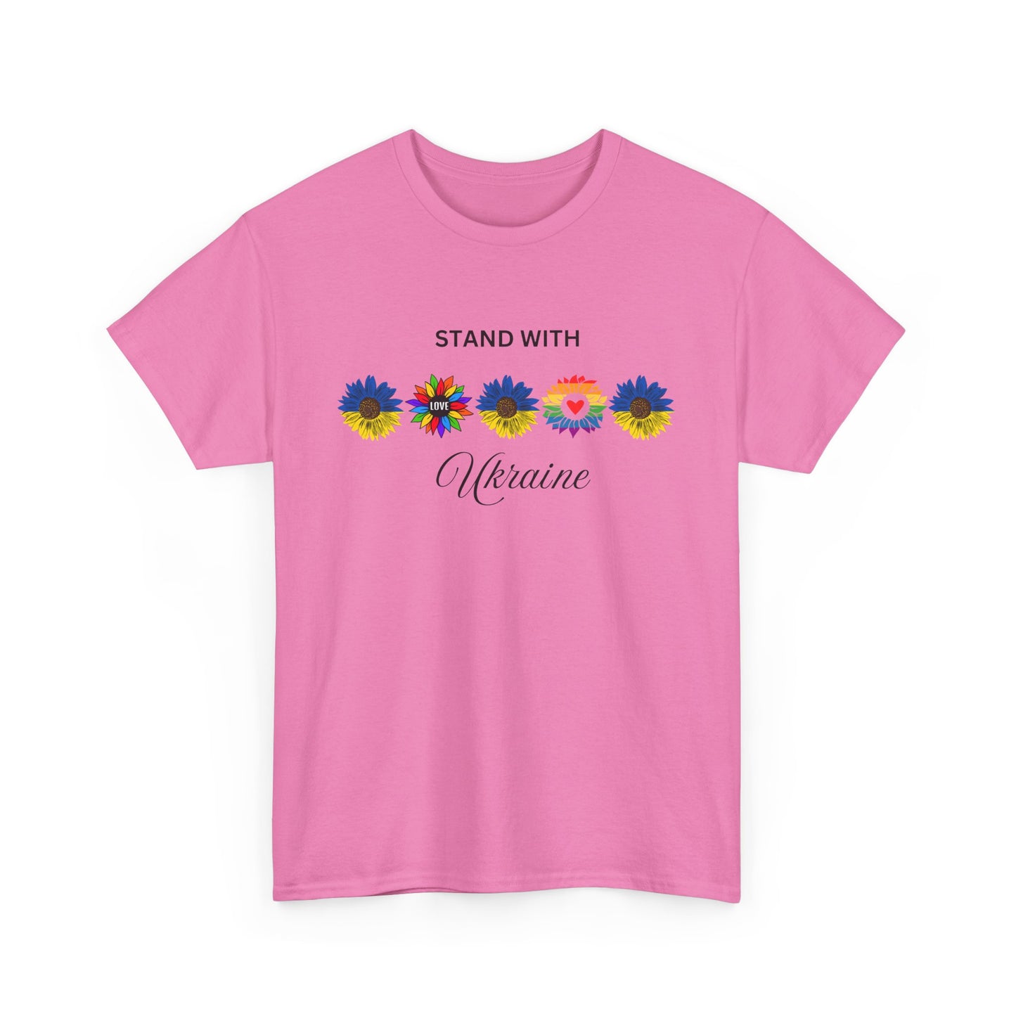 Stand With Ukraine Floral Unisex Heavy Cotton Tee