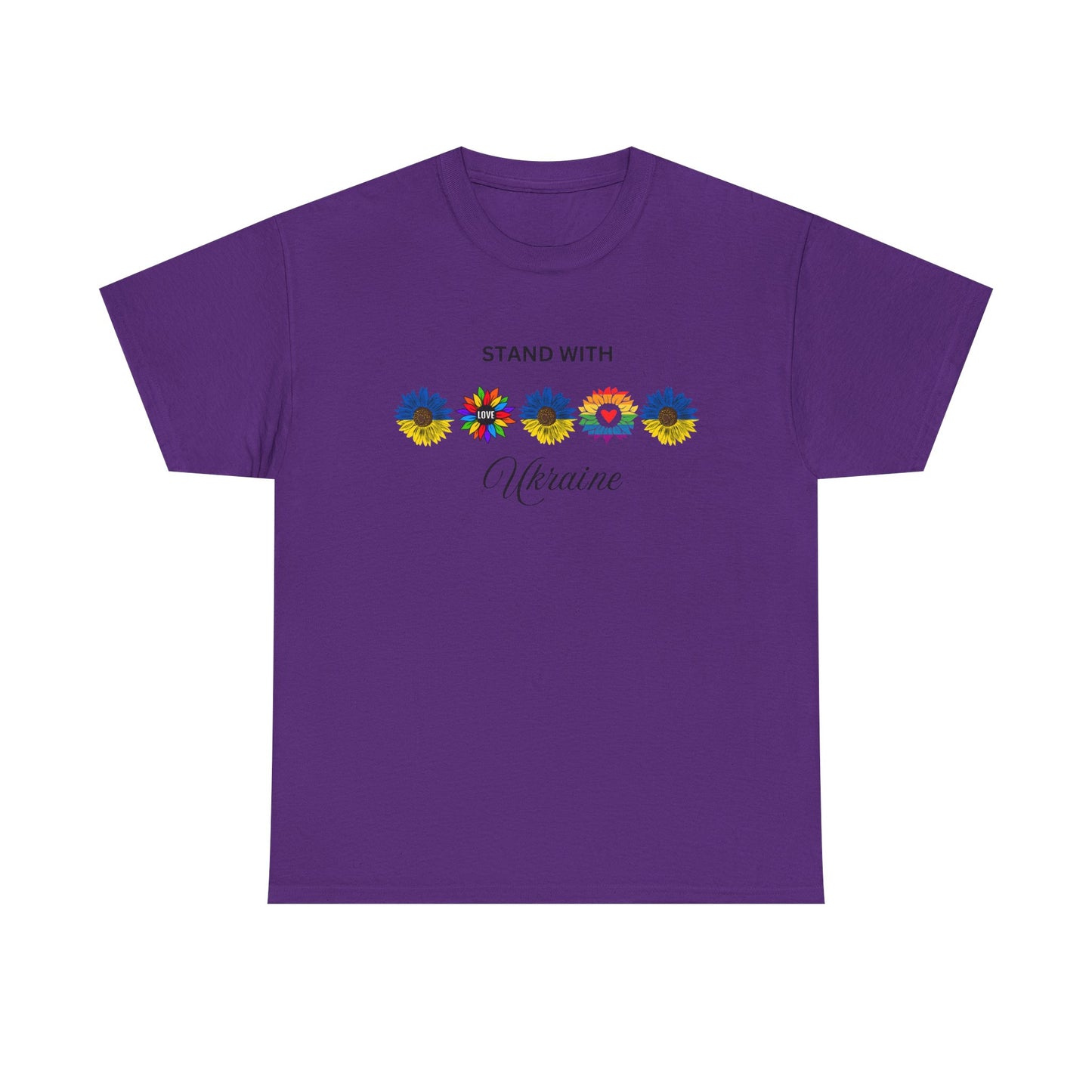 Stand With Ukraine Floral Unisex Heavy Cotton Tee