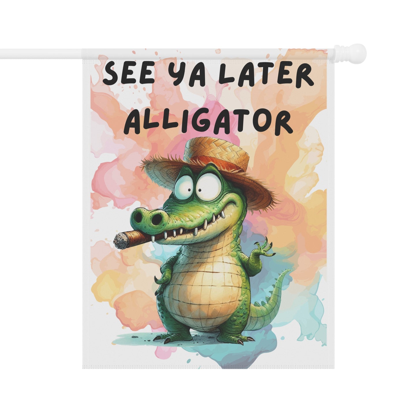 Garden Banner, Summer Decoration, Outdoor Yard Sign, Cute Alligator Flag, Seasonal Accent for Home & Garden