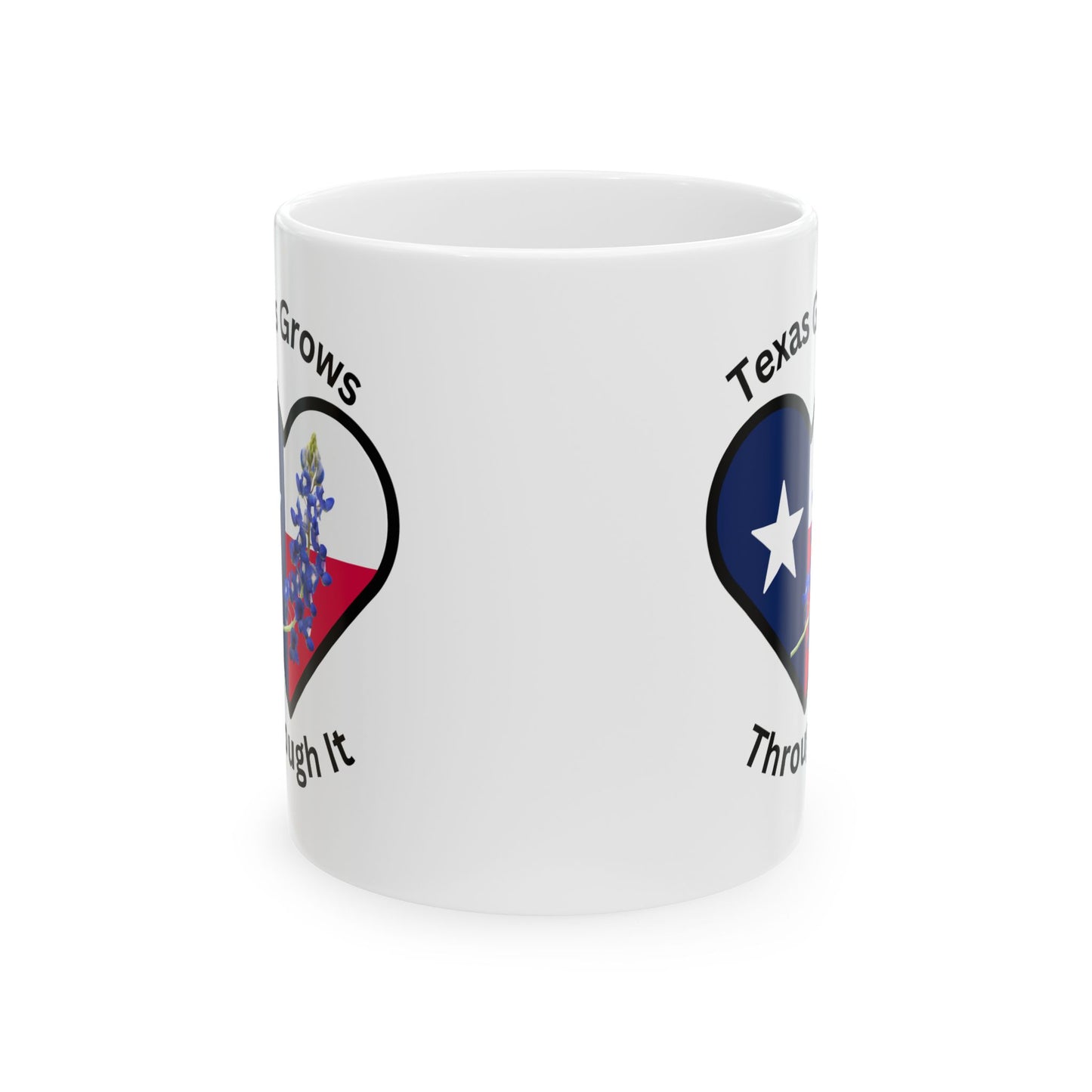 Texas Grows Through It – Wildflower Heart Mug
