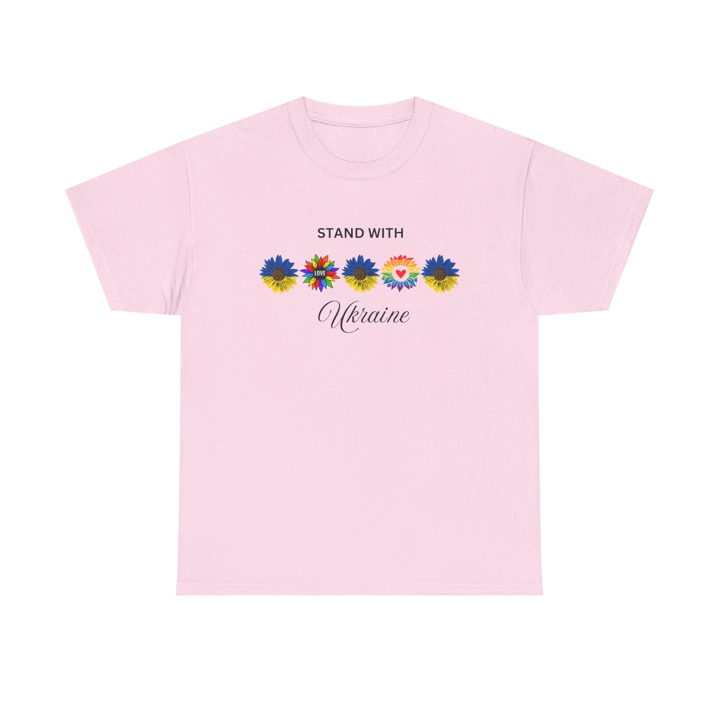 Stand With Ukraine Floral Unisex Heavy Cotton Tee