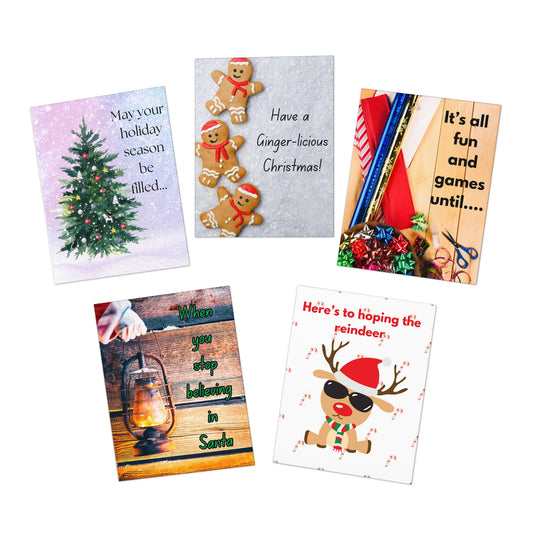 Christmas Theme Greeting Cards (5-Pack)