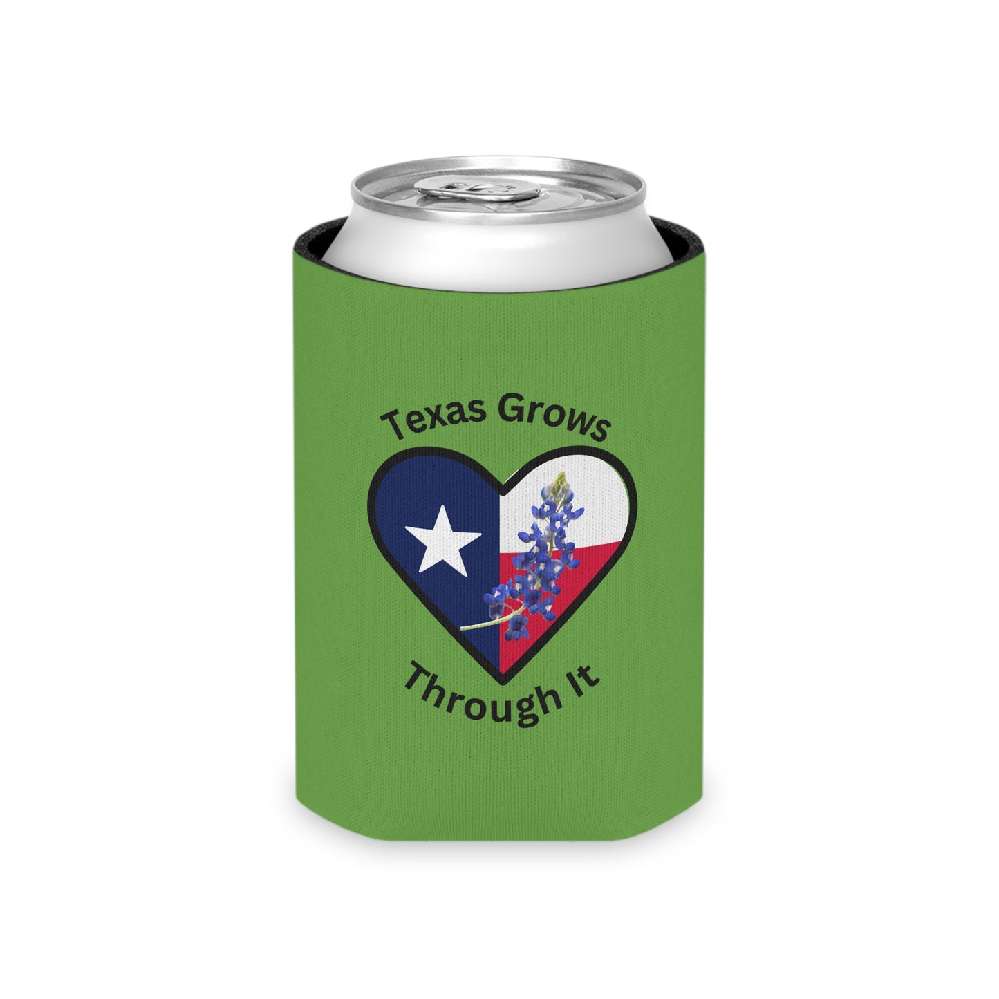 Texas Grows Through It – Wildflower Heart Tee Can Cooler