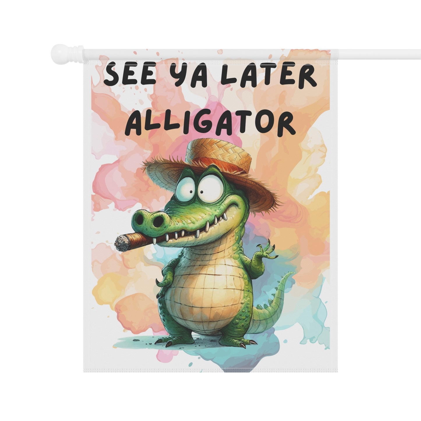 Garden Banner, Summer Decoration, Outdoor Yard Sign, Cute Alligator Flag, Seasonal Accent for Home & Garden