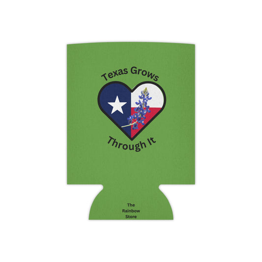 Texas Grows Through It – Wildflower Heart Tee Can Cooler
