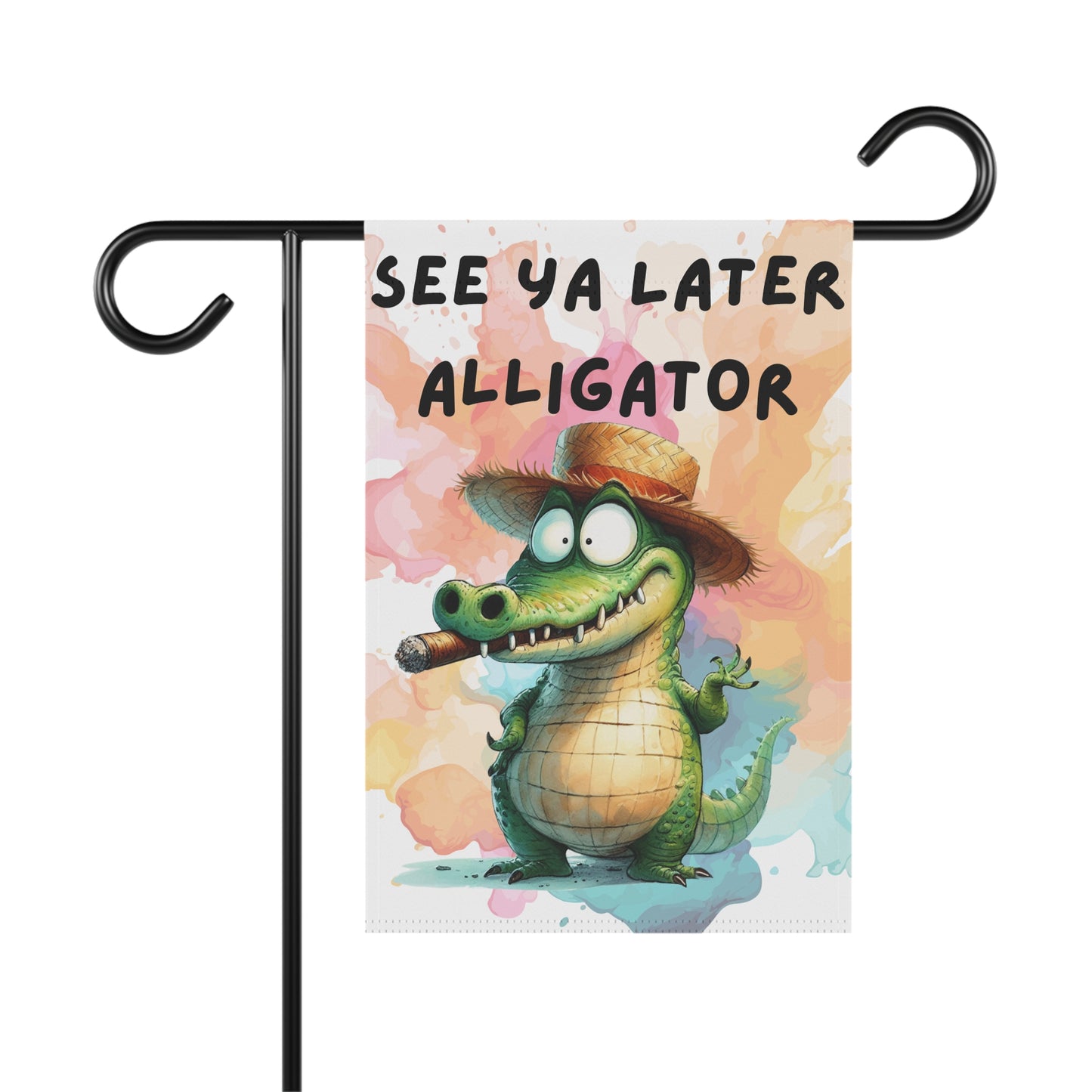 Garden Banner, Summer Decoration, Outdoor Yard Sign, Cute Alligator Flag, Seasonal Accent for Home & Garden