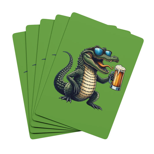 Gator-Themed Poker Playing Cards - Fun for Game Nights, Parties, Gifts, and Collectibles - Unique Design