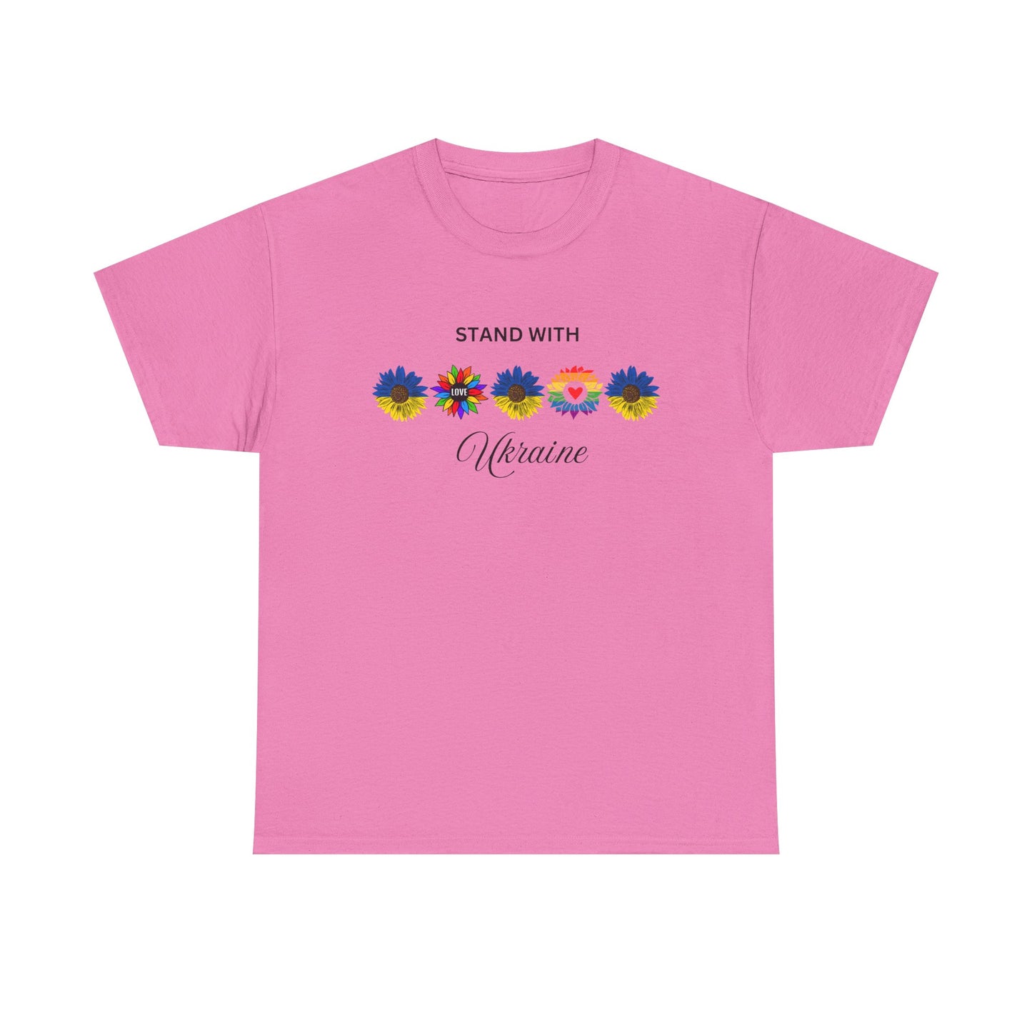 Stand With Ukraine Floral Unisex Heavy Cotton Tee