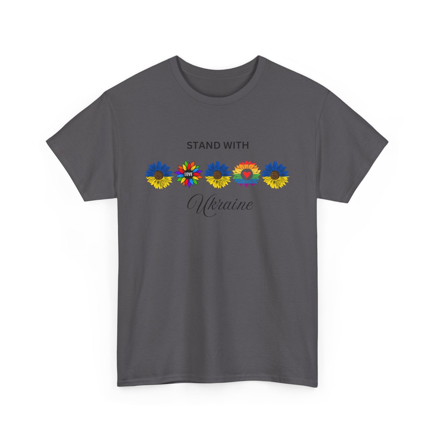 Stand With Ukraine Floral Unisex Heavy Cotton Tee