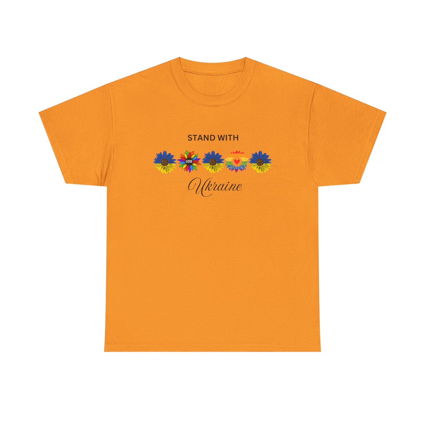 Stand With Ukraine Floral Unisex Heavy Cotton Tee