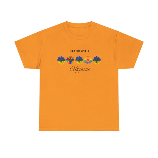 Stand With Ukraine Floral Unisex Heavy Cotton Tee