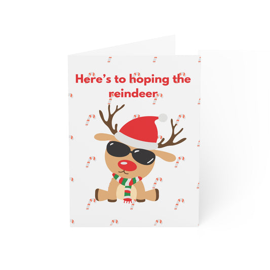 Greeting Cards Set - Fun Reindeer Holiday Greetings (1, 10, 30, and 50pcs)