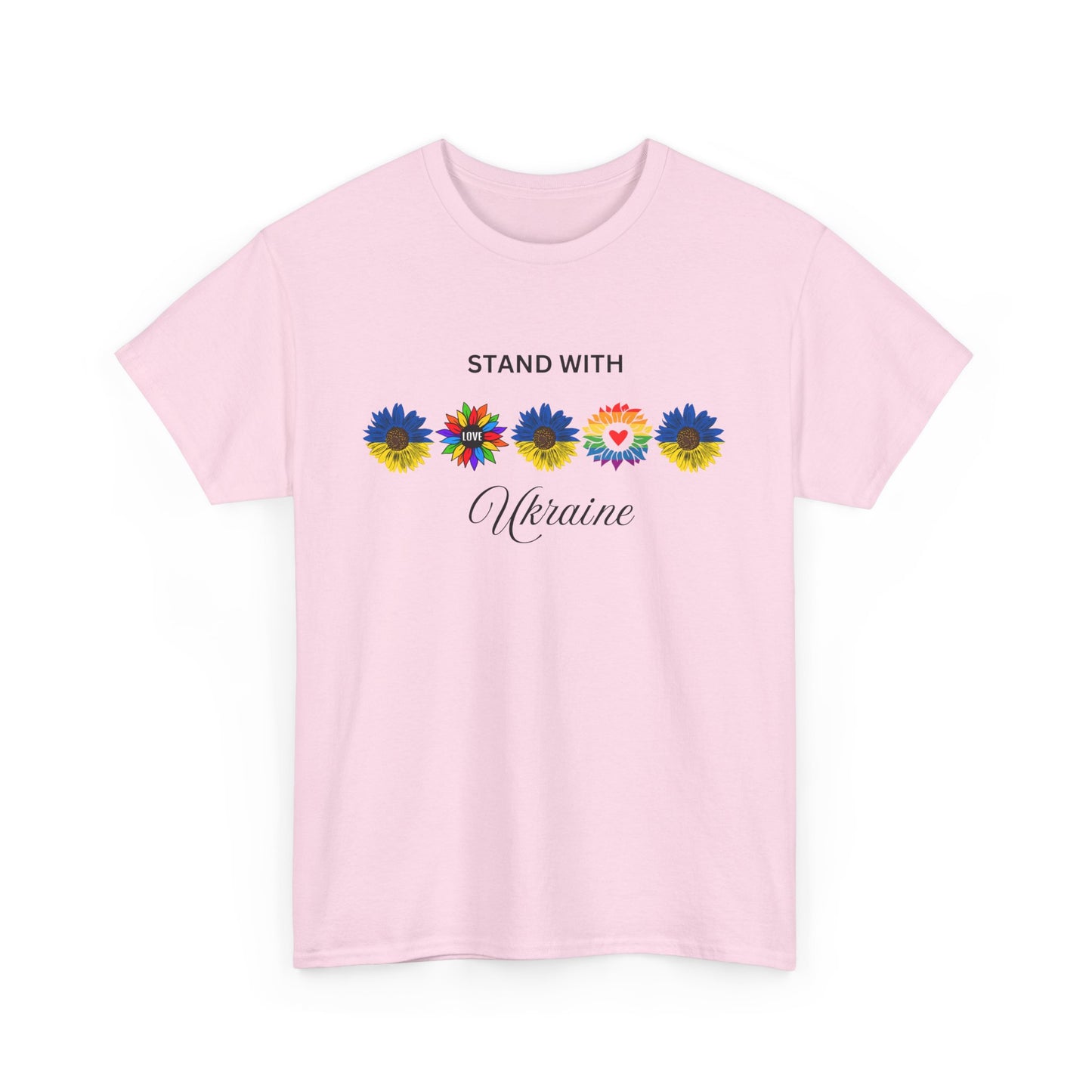 Stand With Ukraine Floral Unisex Heavy Cotton Tee