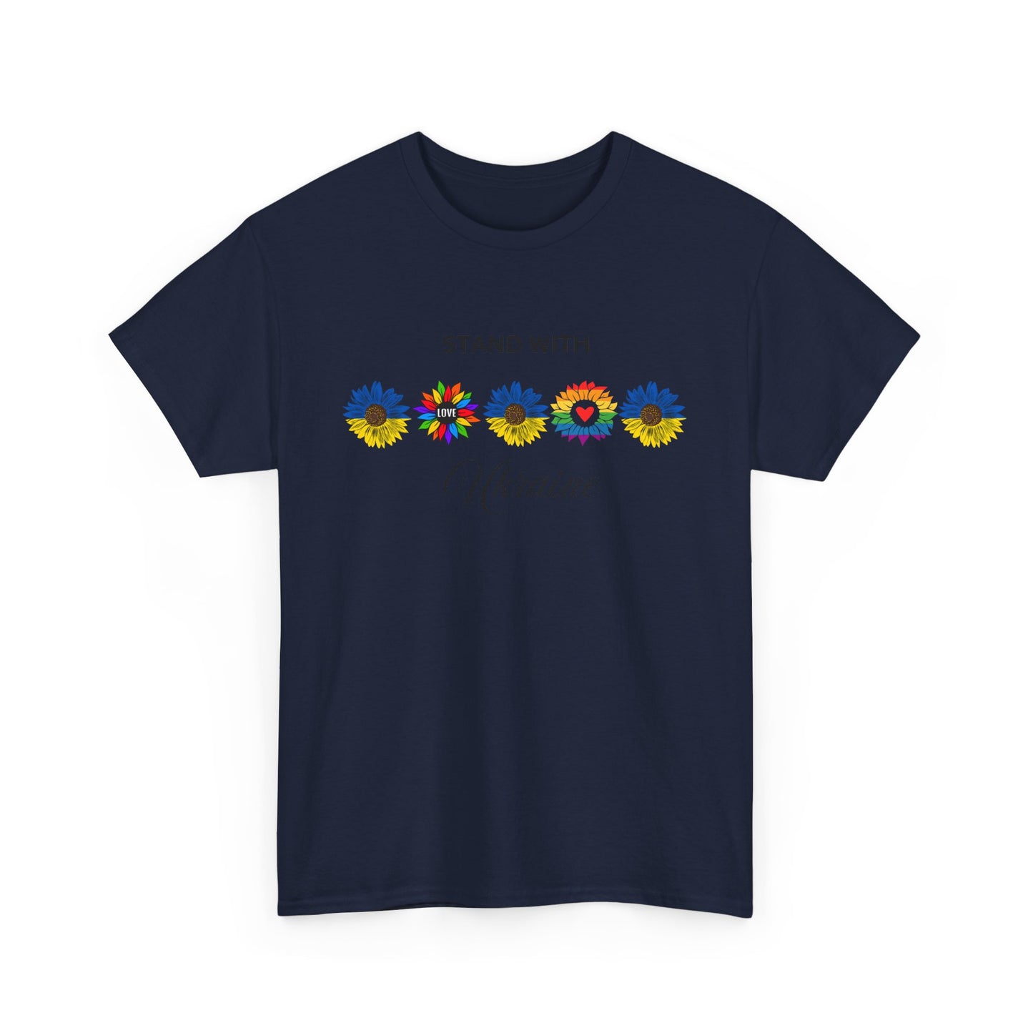 Stand With Ukraine Floral Unisex Heavy Cotton Tee