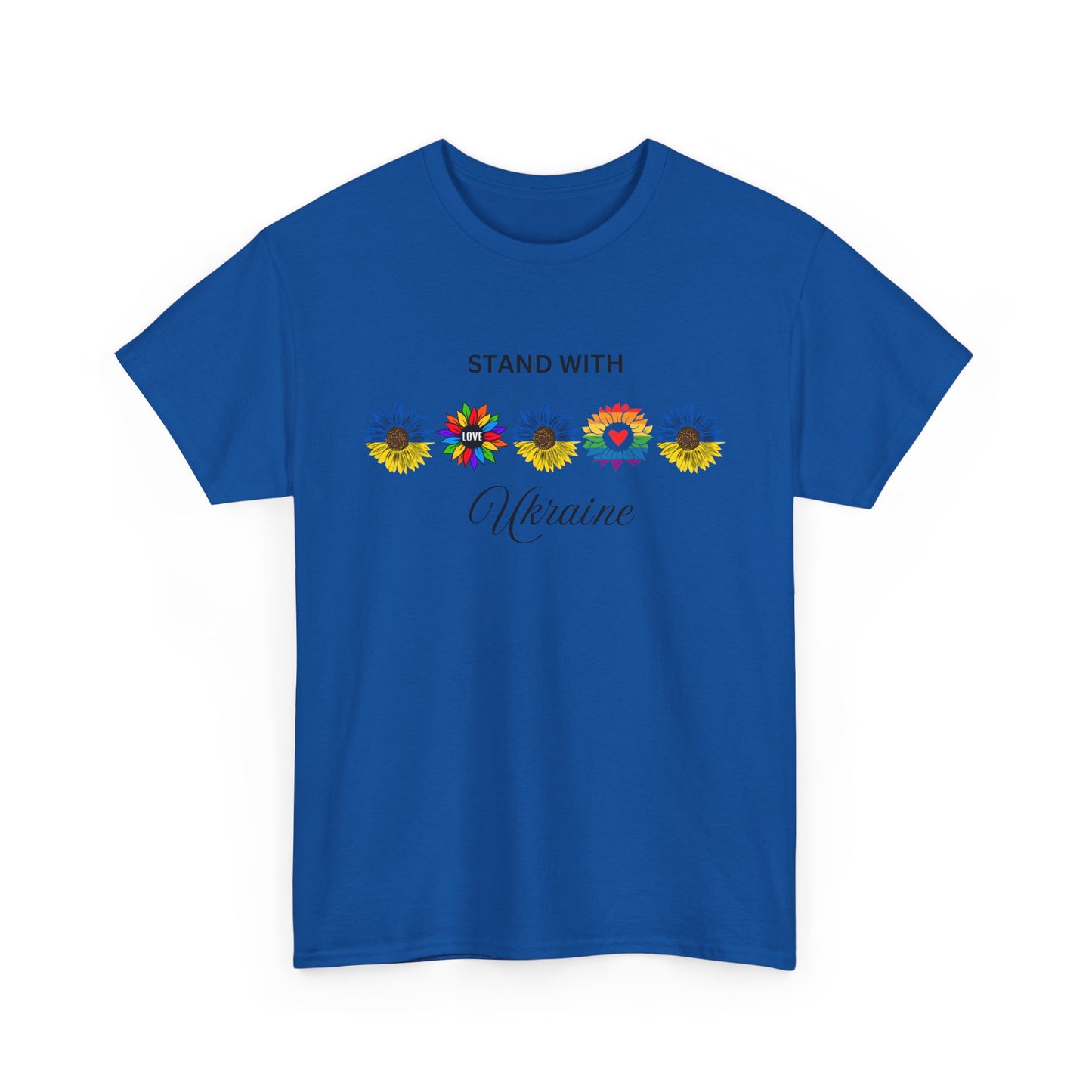 Stand With Ukraine Floral Unisex Heavy Cotton Tee