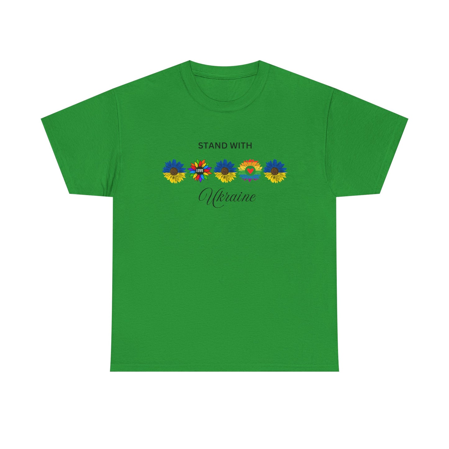 Stand With Ukraine Floral Unisex Heavy Cotton Tee