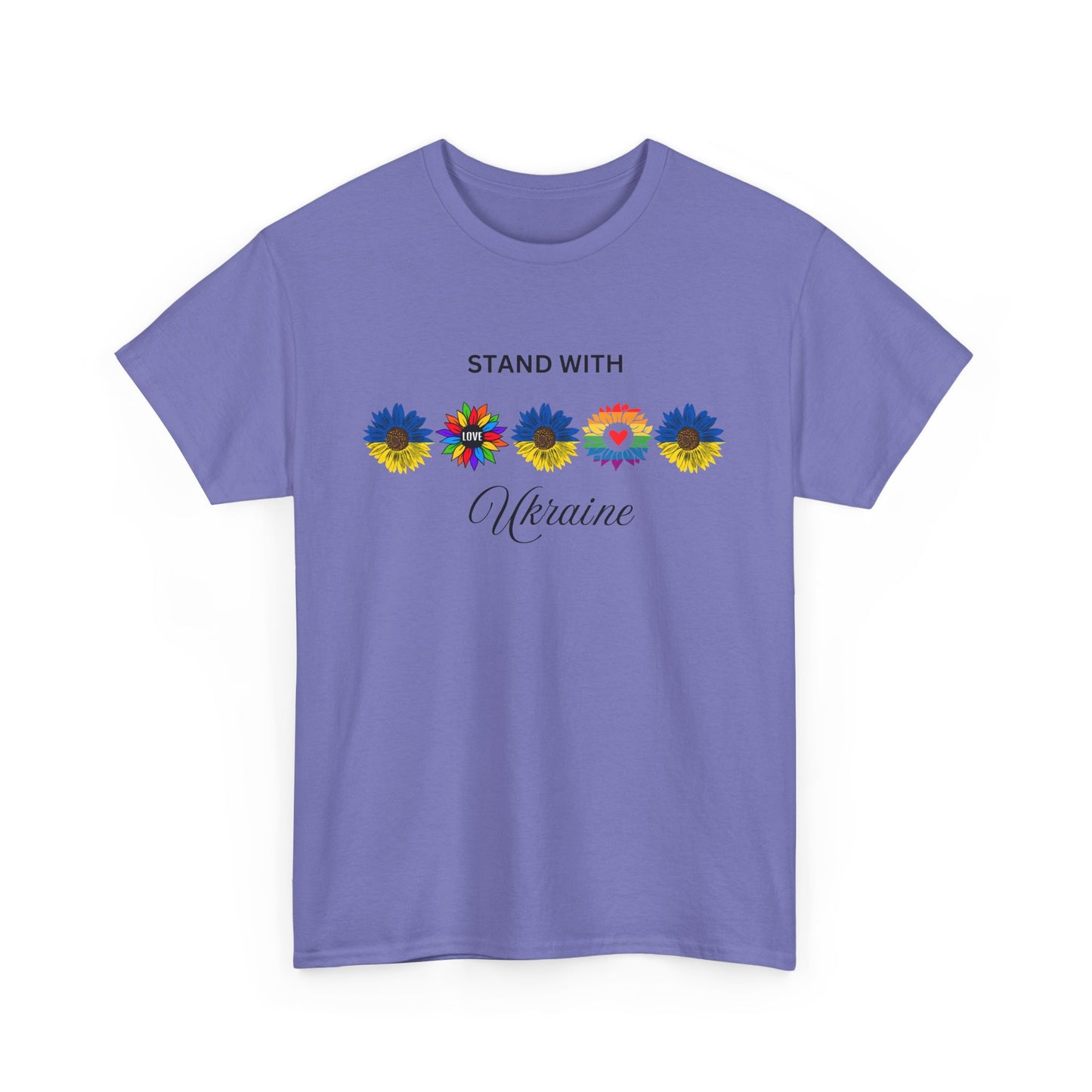 Stand With Ukraine Floral Unisex Heavy Cotton Tee