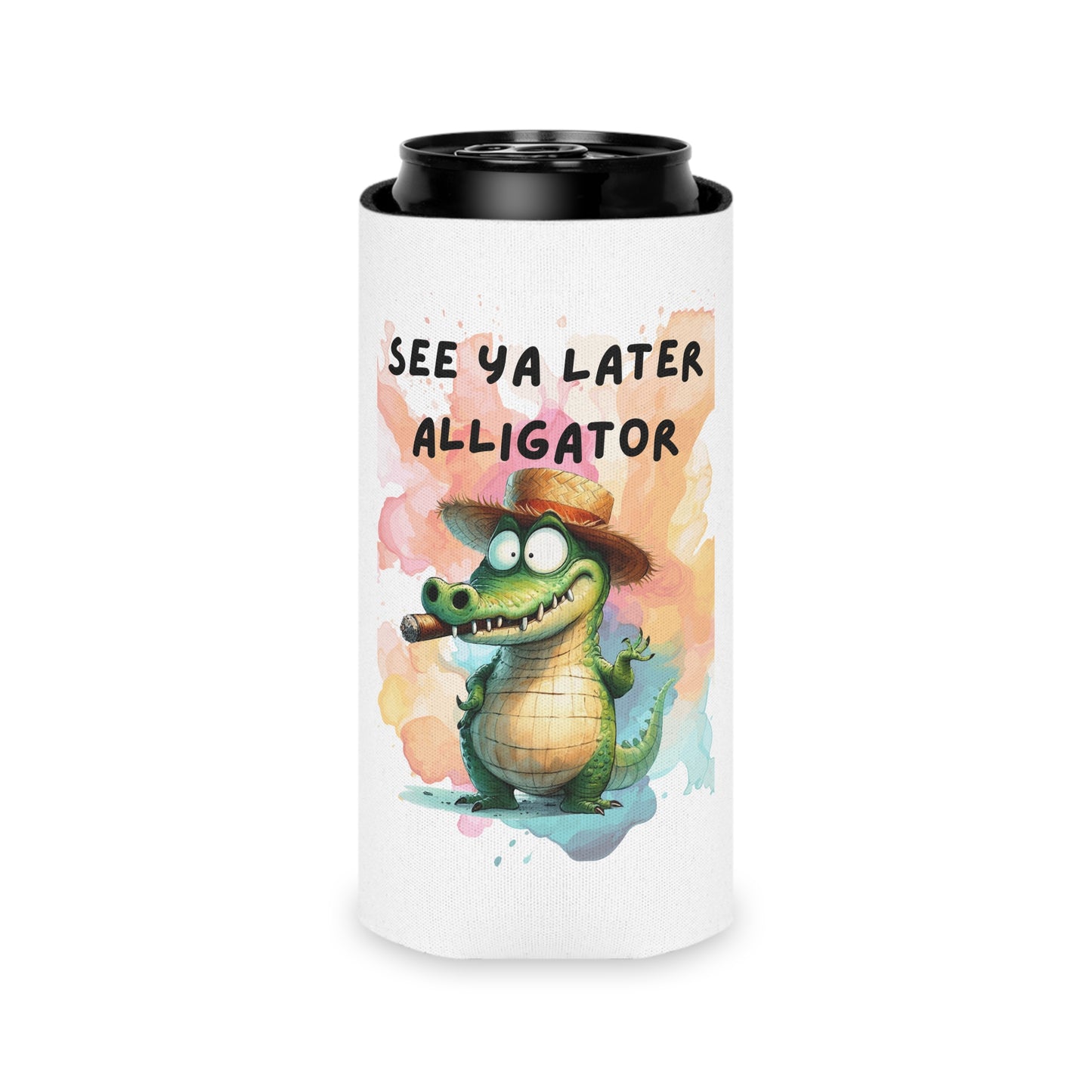 See Ya Later Alligator Can Cooler - Fun Summer Beverage Insulator, Cute Gift for Parties, Beach Days, BBQs, Pool Parties, and More!