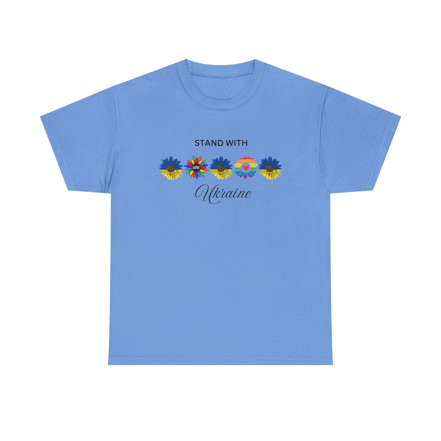 Stand With Ukraine Floral Unisex Heavy Cotton Tee